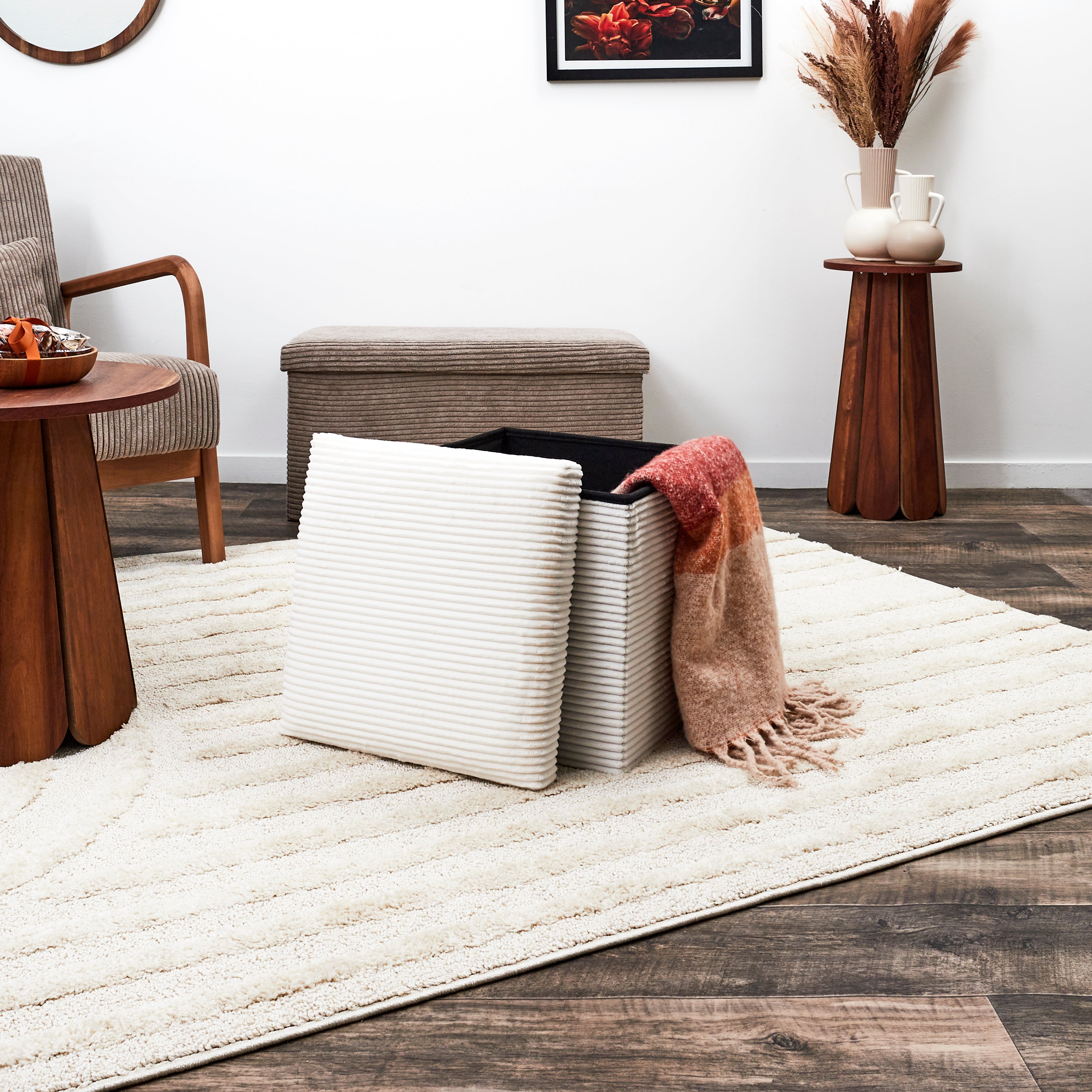 COFFRE POUF PLIABLE COTELE SCOTT BEIGE