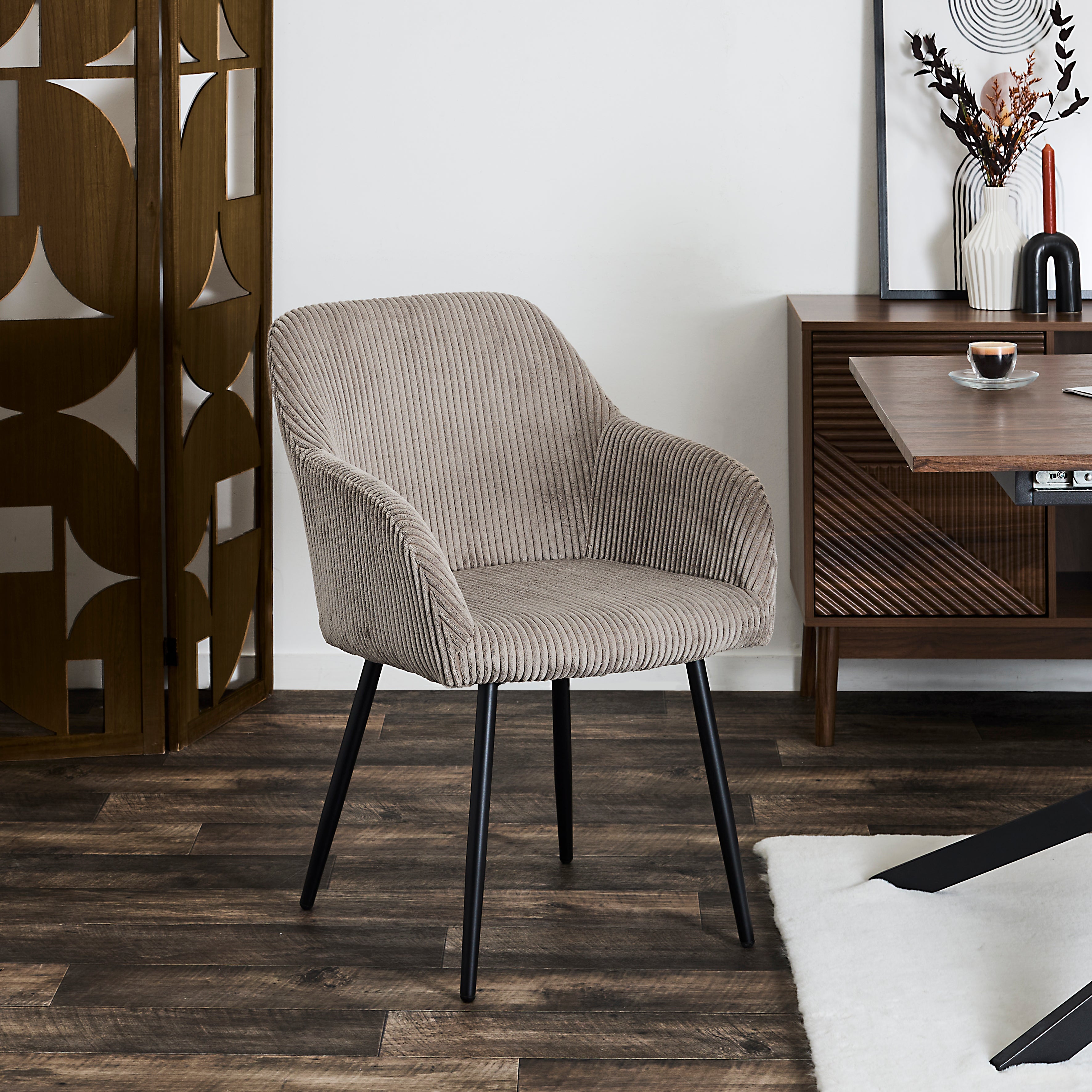 FAUTEUIL COTELE SCOTT TAUPE - LOT DE 2