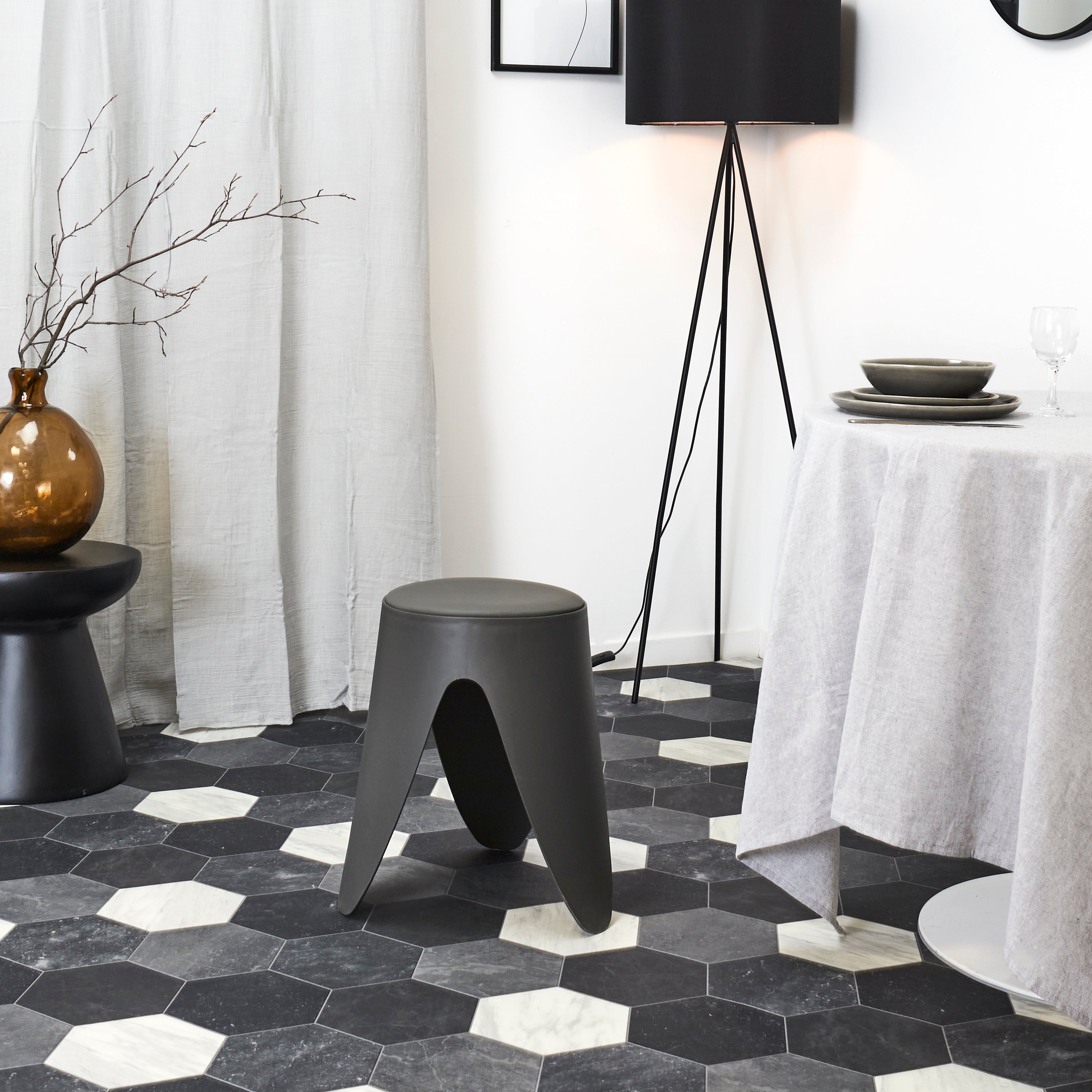 TABOURET EVE GRIS