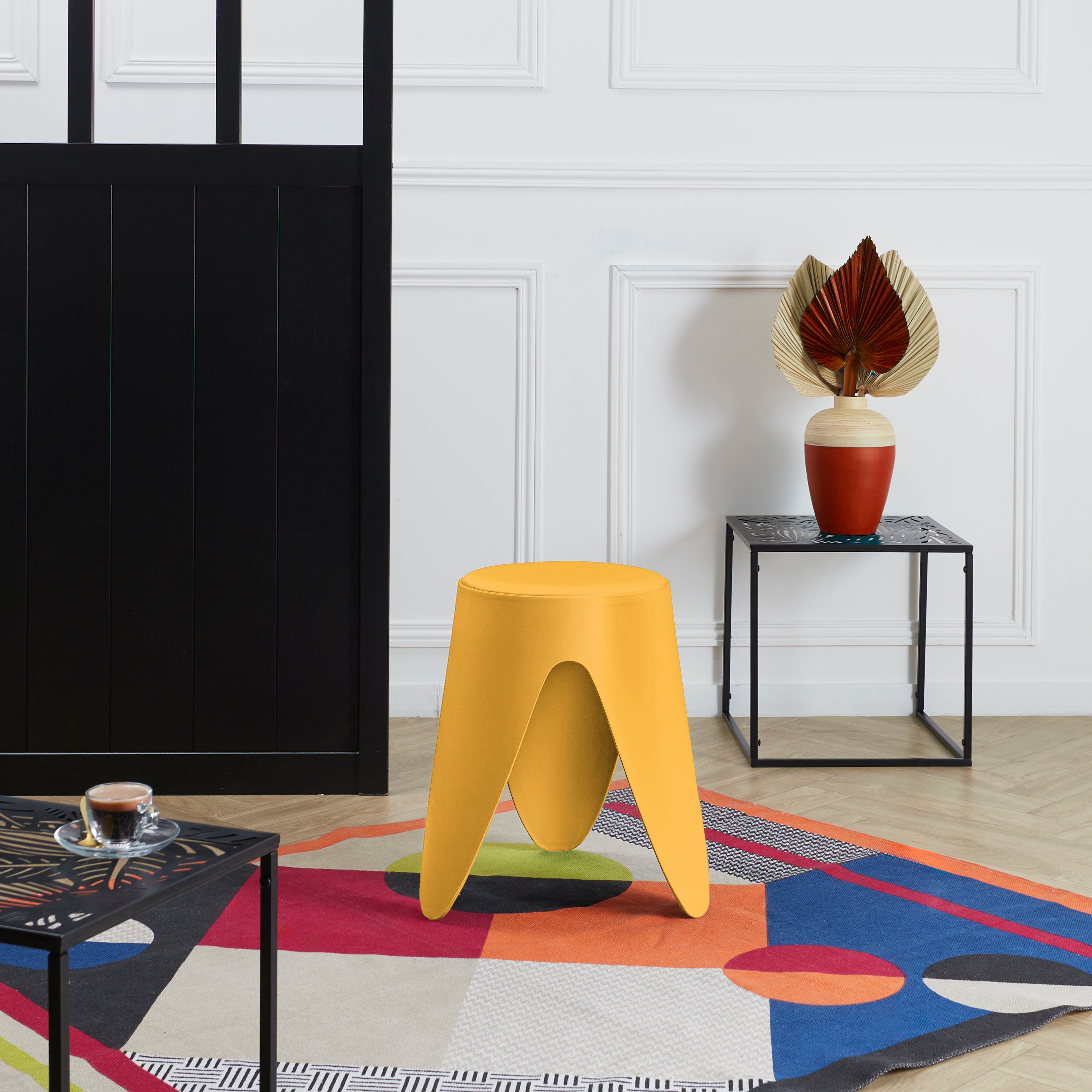 TABOURET EVE JAUNE MOUTARDE