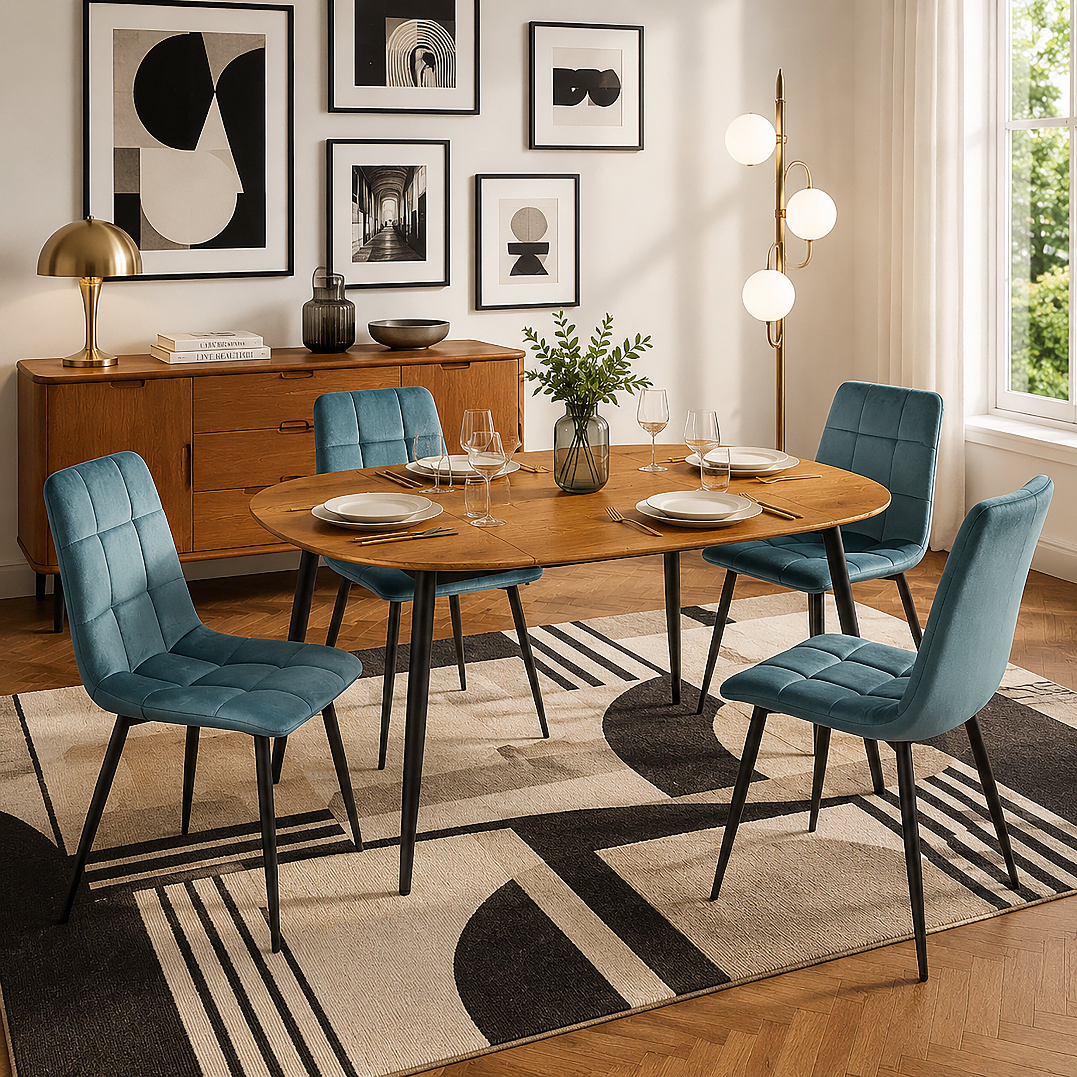 CHAISE MATEO BLEU CANARD - LOT DE 4