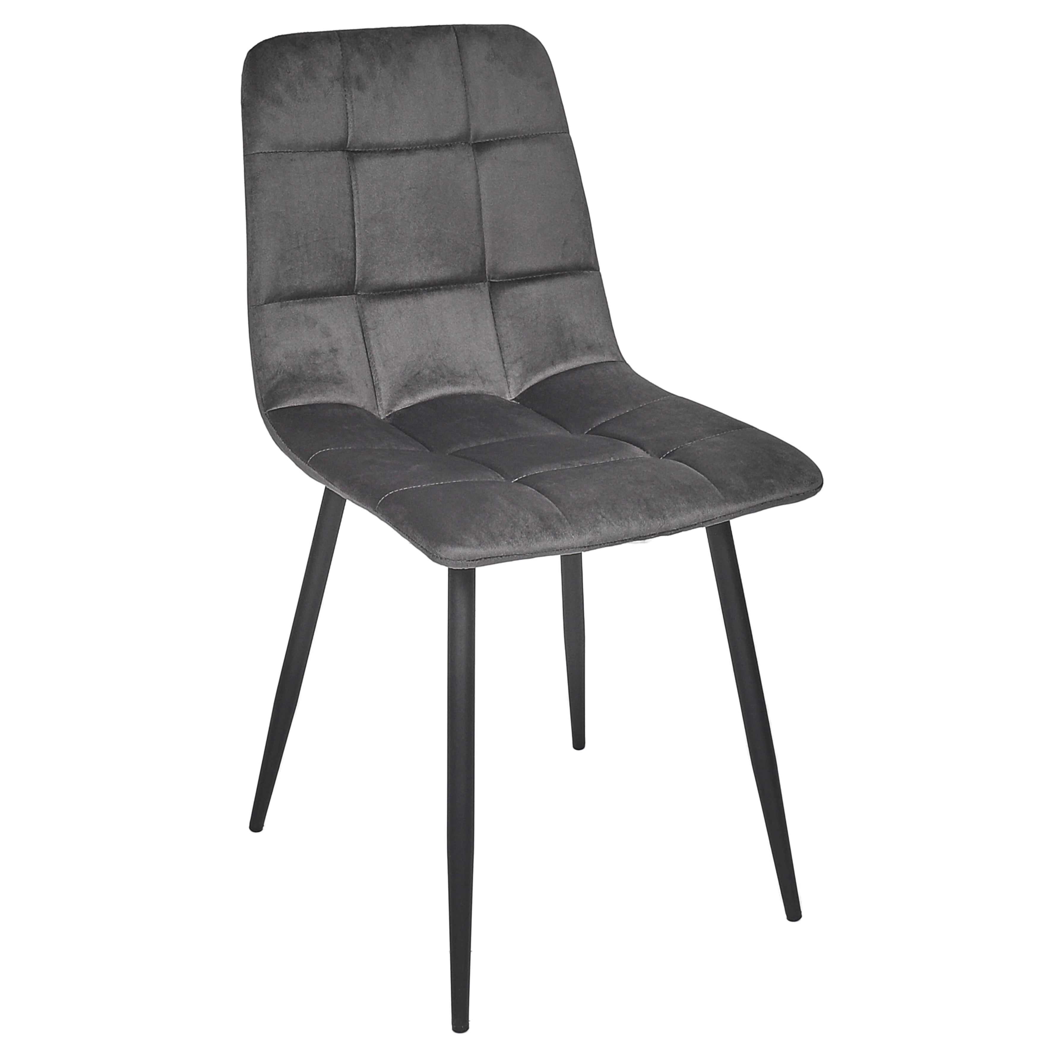 CHAISE MATEO GRIS - LOT DE 4