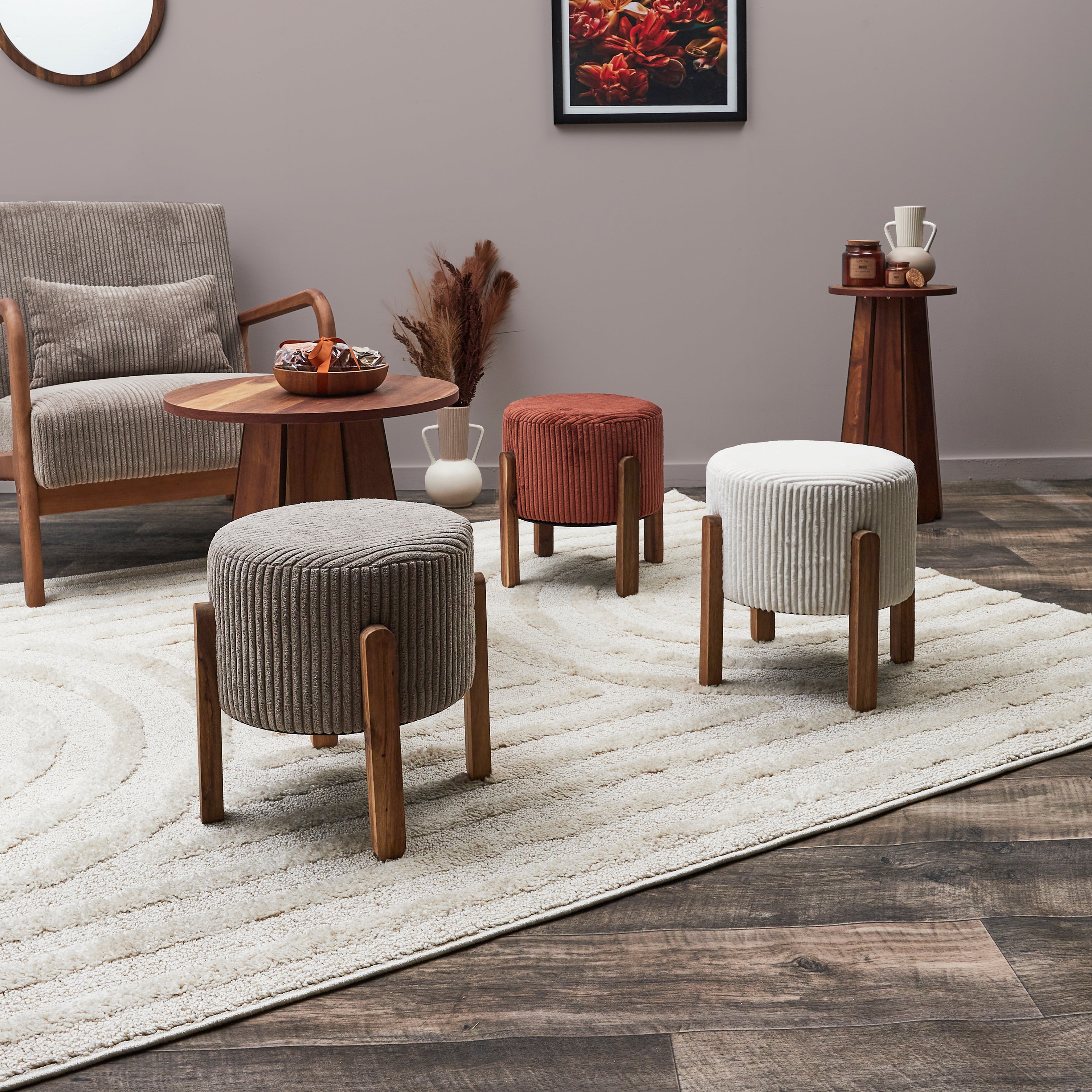 TABOURET COTELE SCOTT TERRACOTTA - LOT DE 2