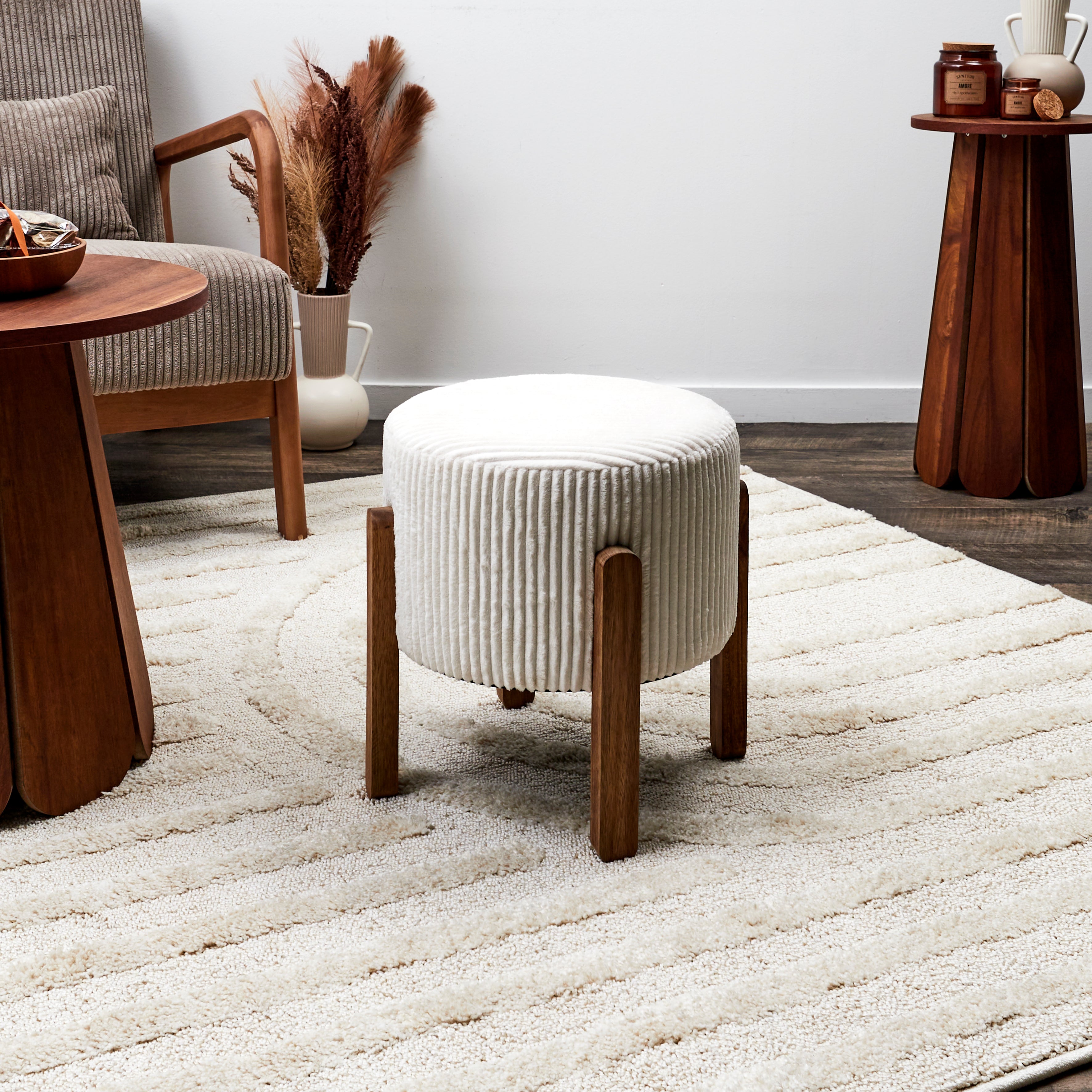 TABOURET COTELE SCOTT BEIGE - LOT DE 2