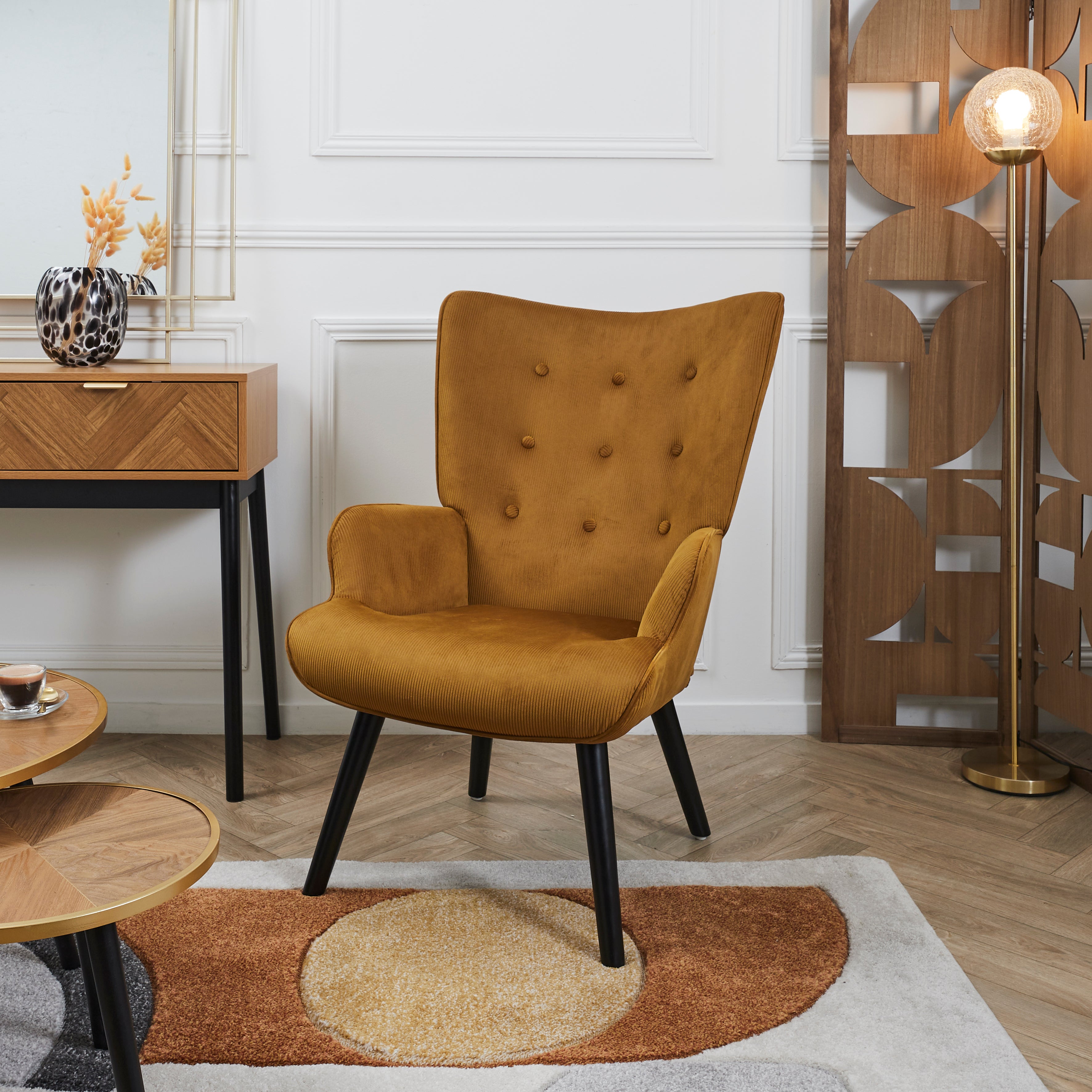 FAUTEUIL DE SALON GIULIA JAUNE A1