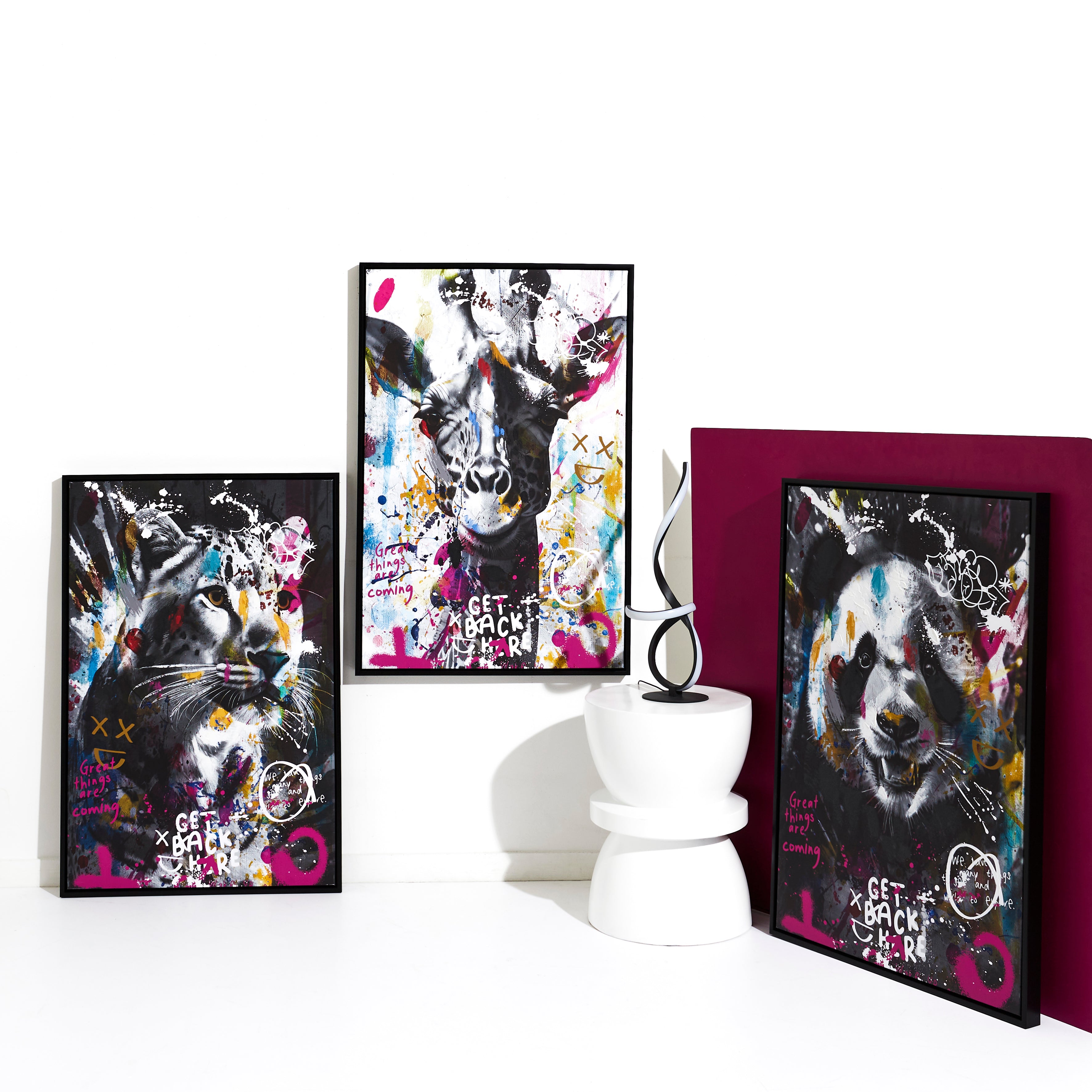 TABLEAU PANDA COLORE 60X90CM