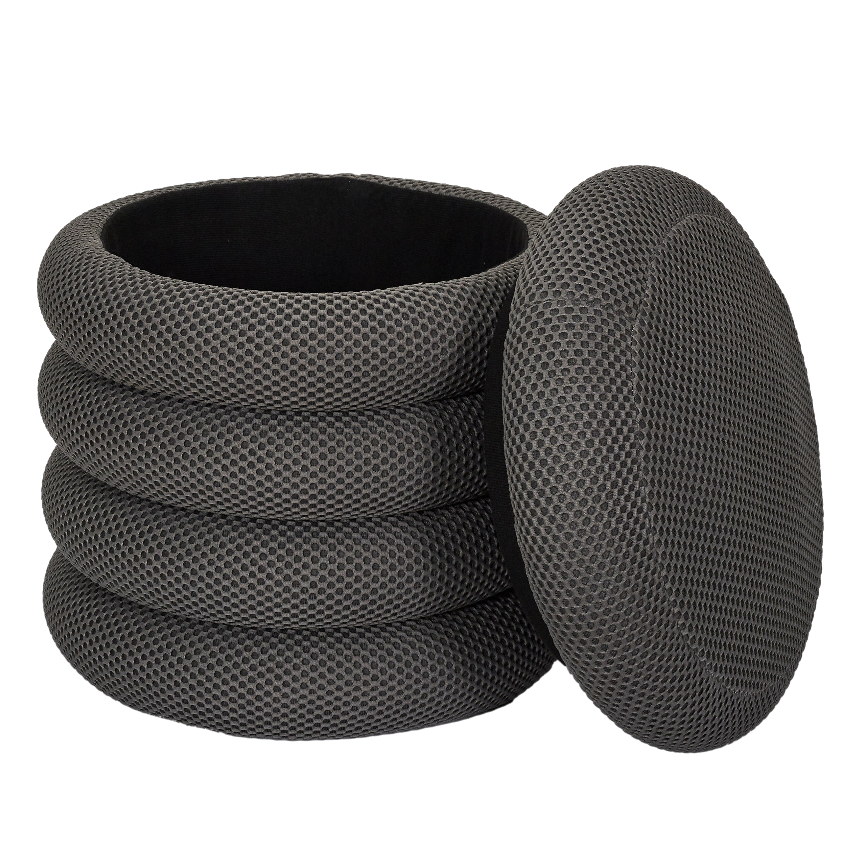 POUF RANGEMENT ATOME GRIS