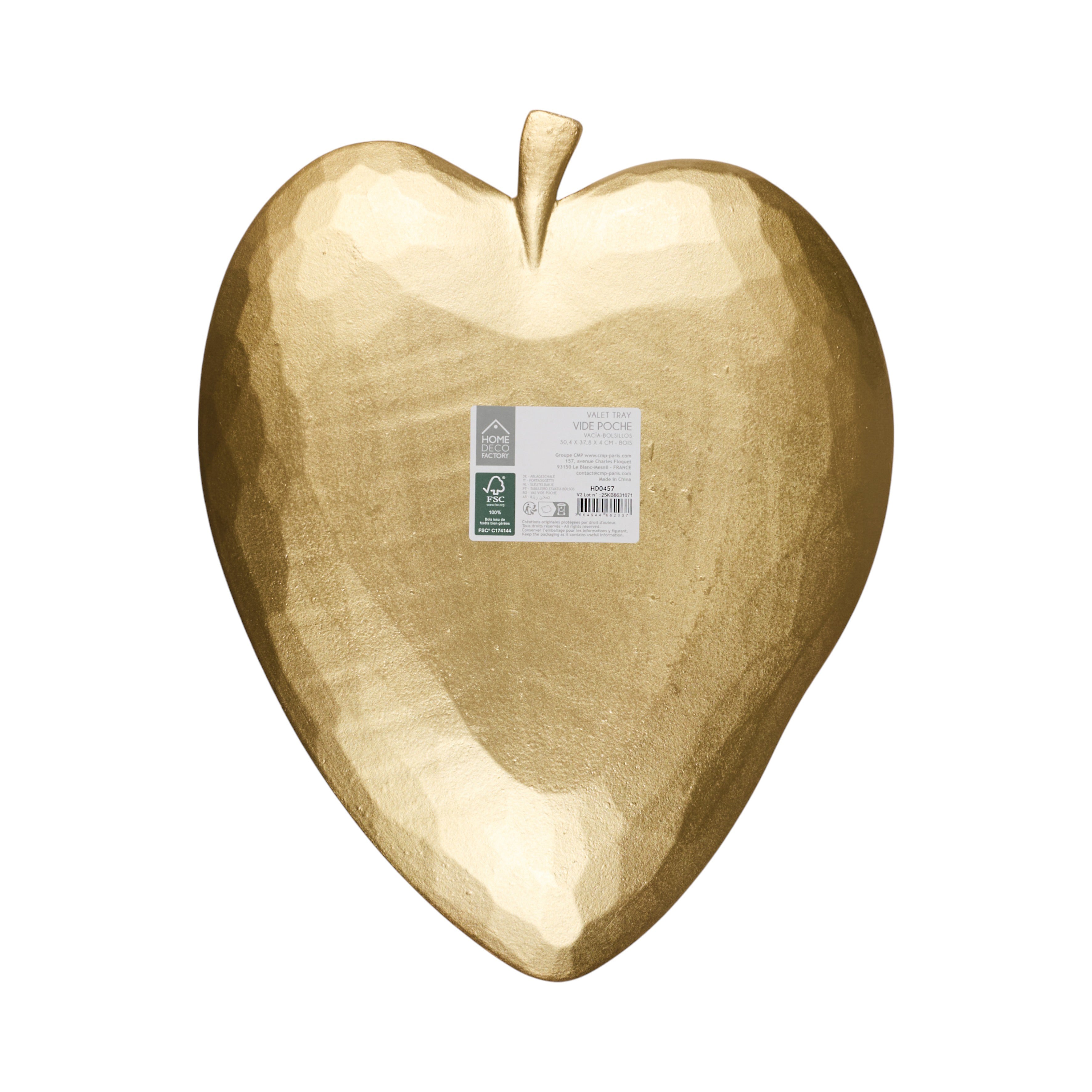 VIDE POCHE FEUILLE DORE