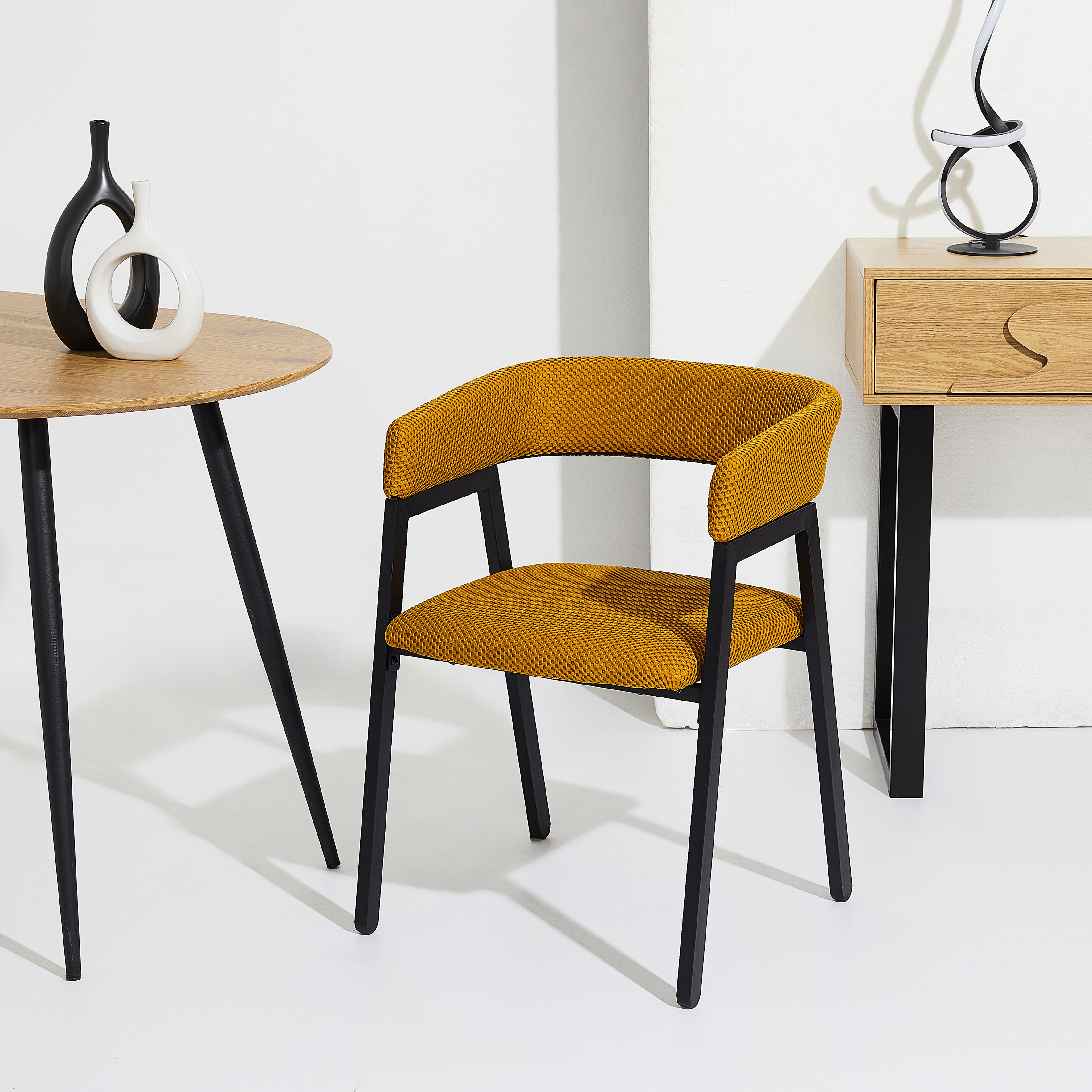 FAUTEUIL DESIGN ATOME JAUNE - LOT DE 2
