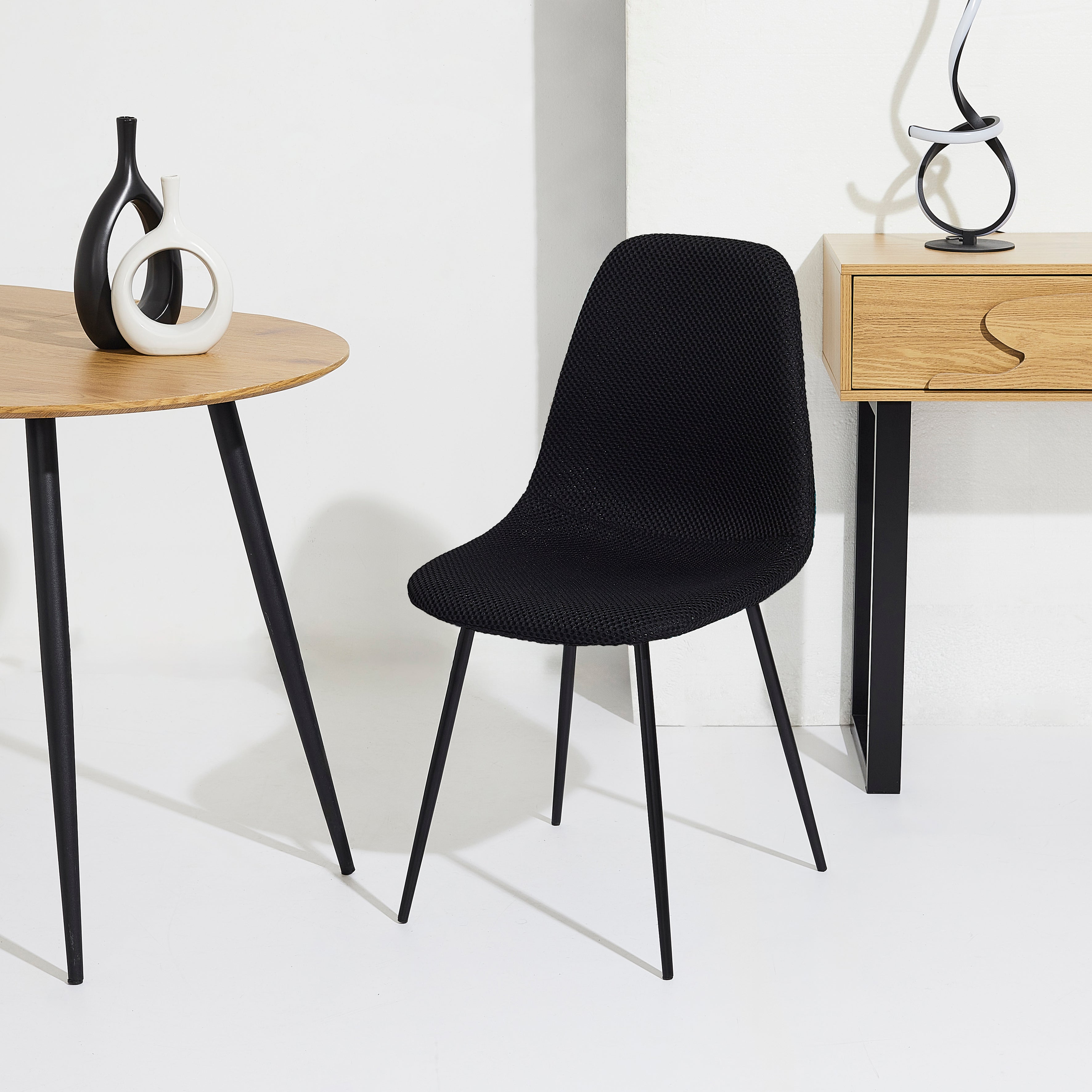 CHAISE ATOME NOIR - LOT DE 4