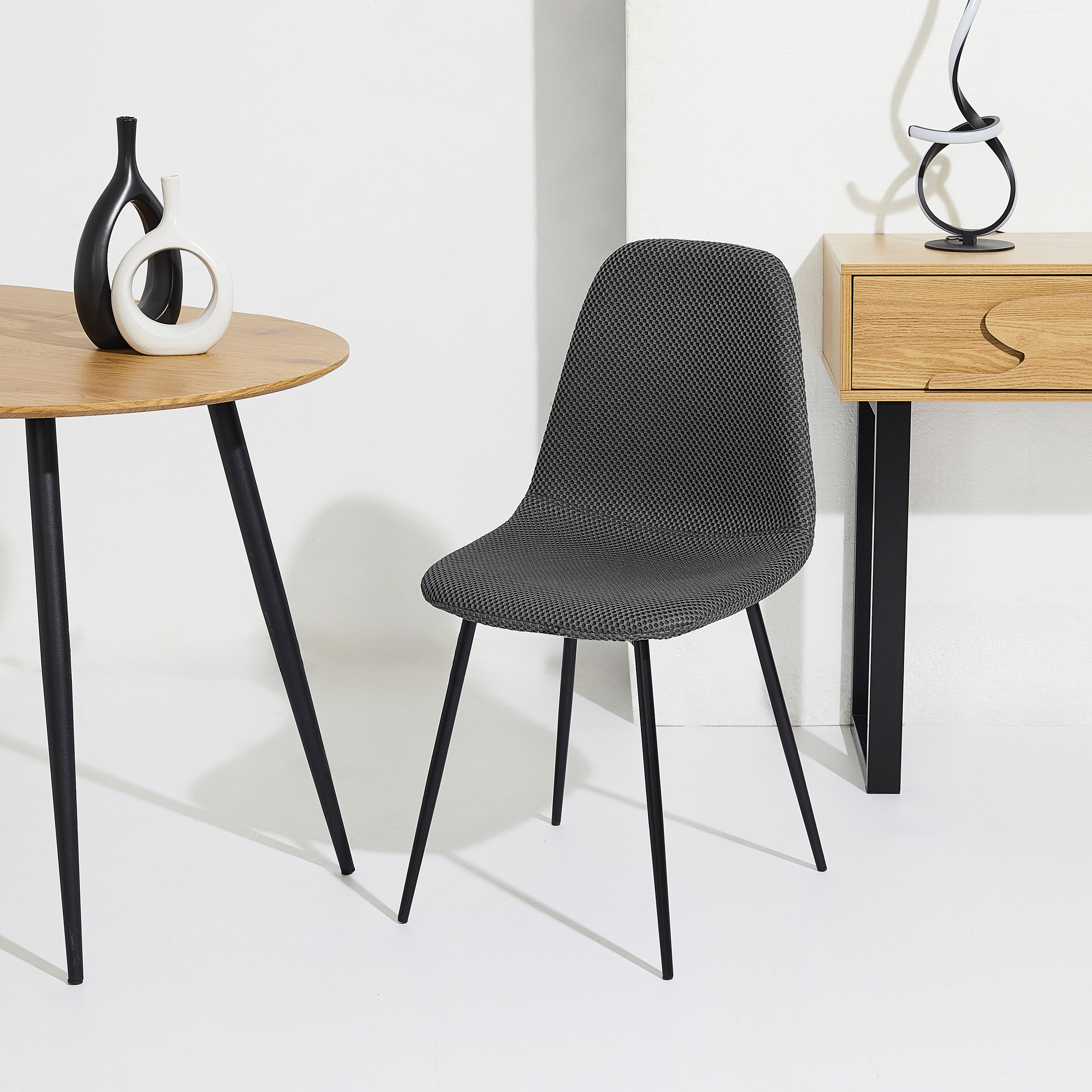 CHAISE ATOME GRIS - LOT DE 4