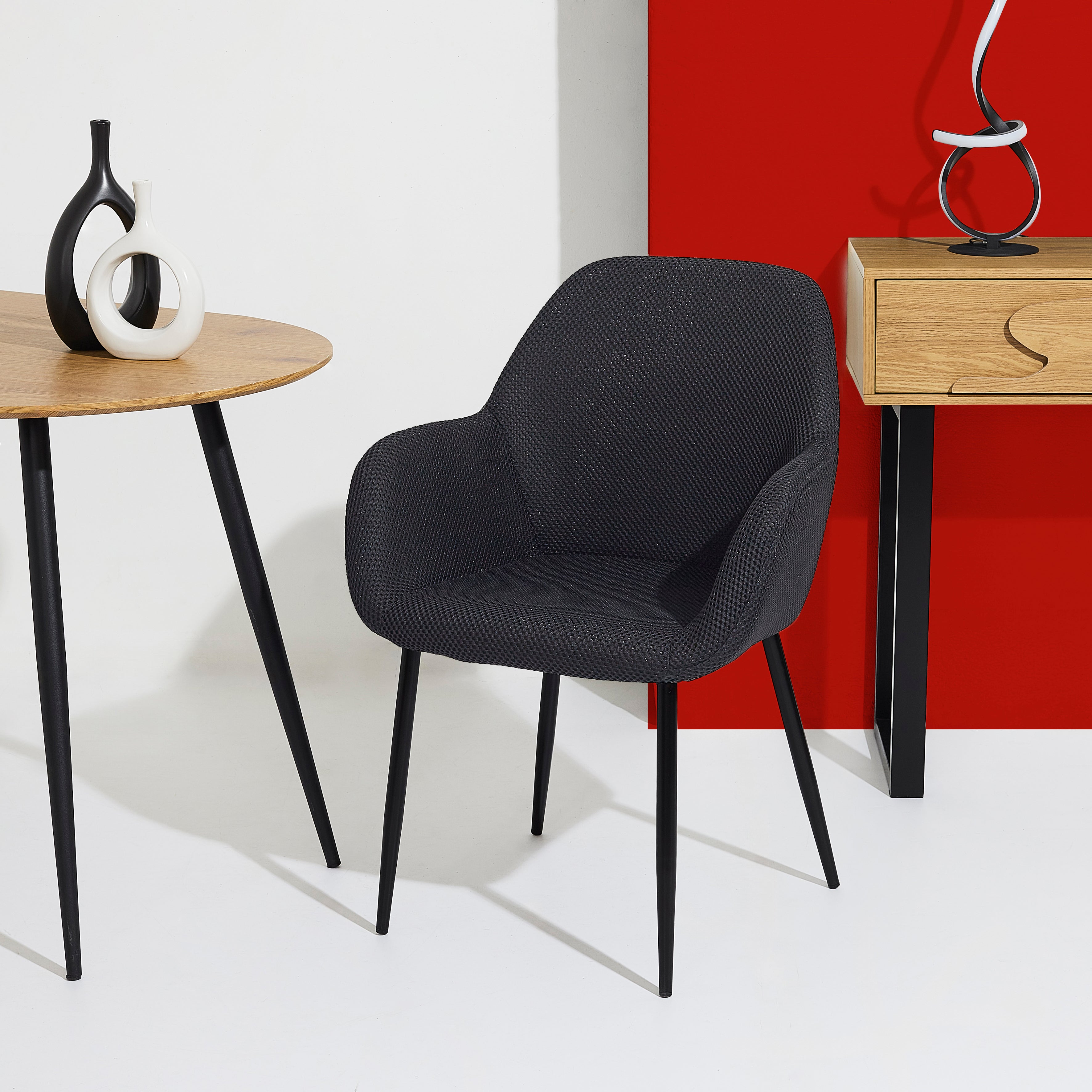 FAUTEUIL ATOME NOIR - LOT DE 2