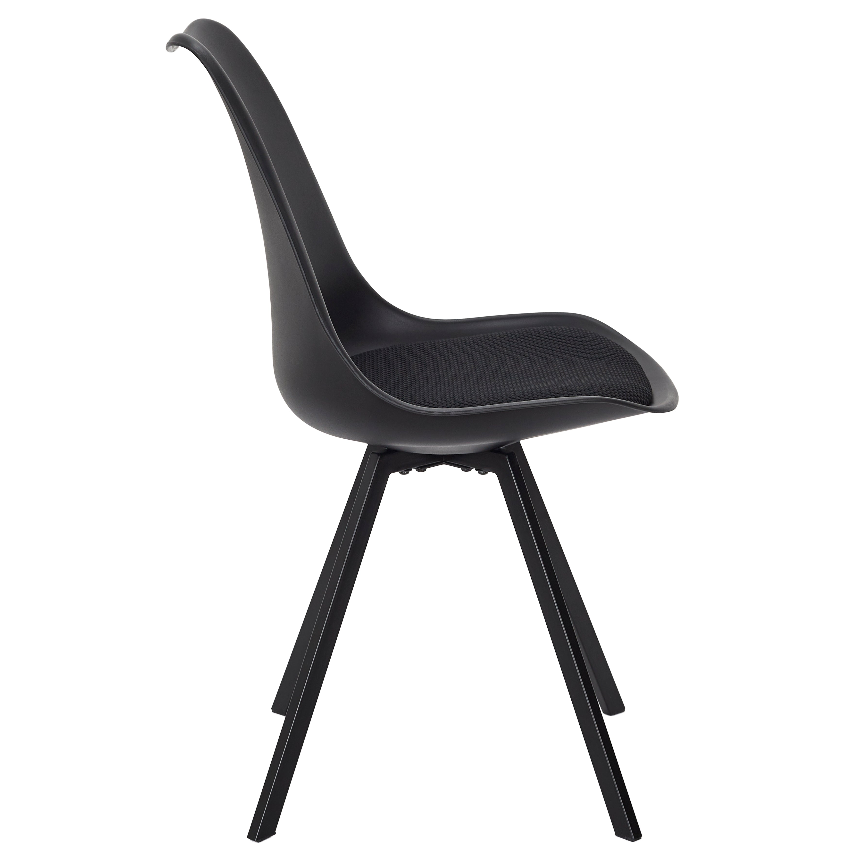 CHAISE PP AVEC COUSSIN ATOME NOIR - LOT DE 4