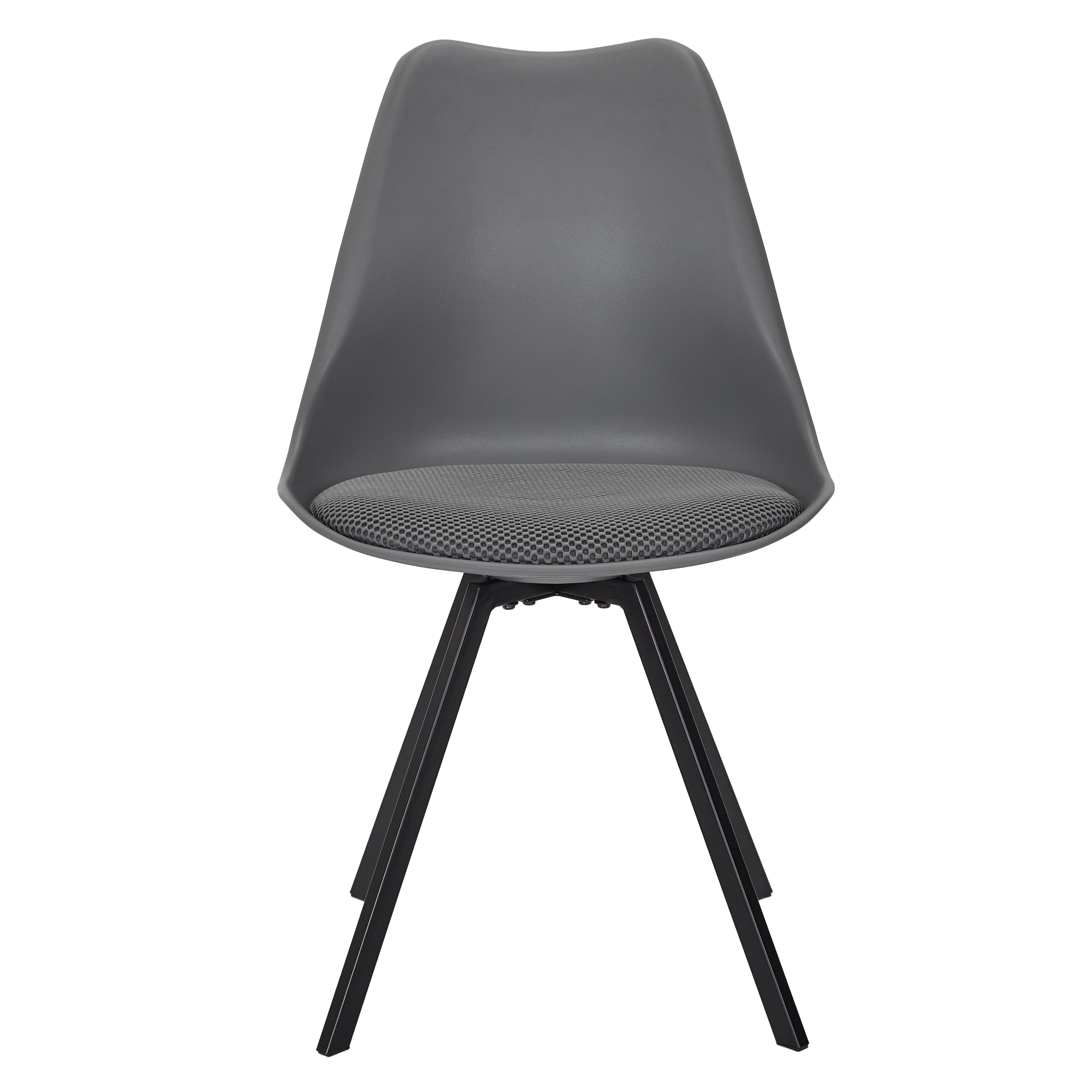 CHAISE PP AVEC COUSSIN ATOME GRIS - LOT DE 4