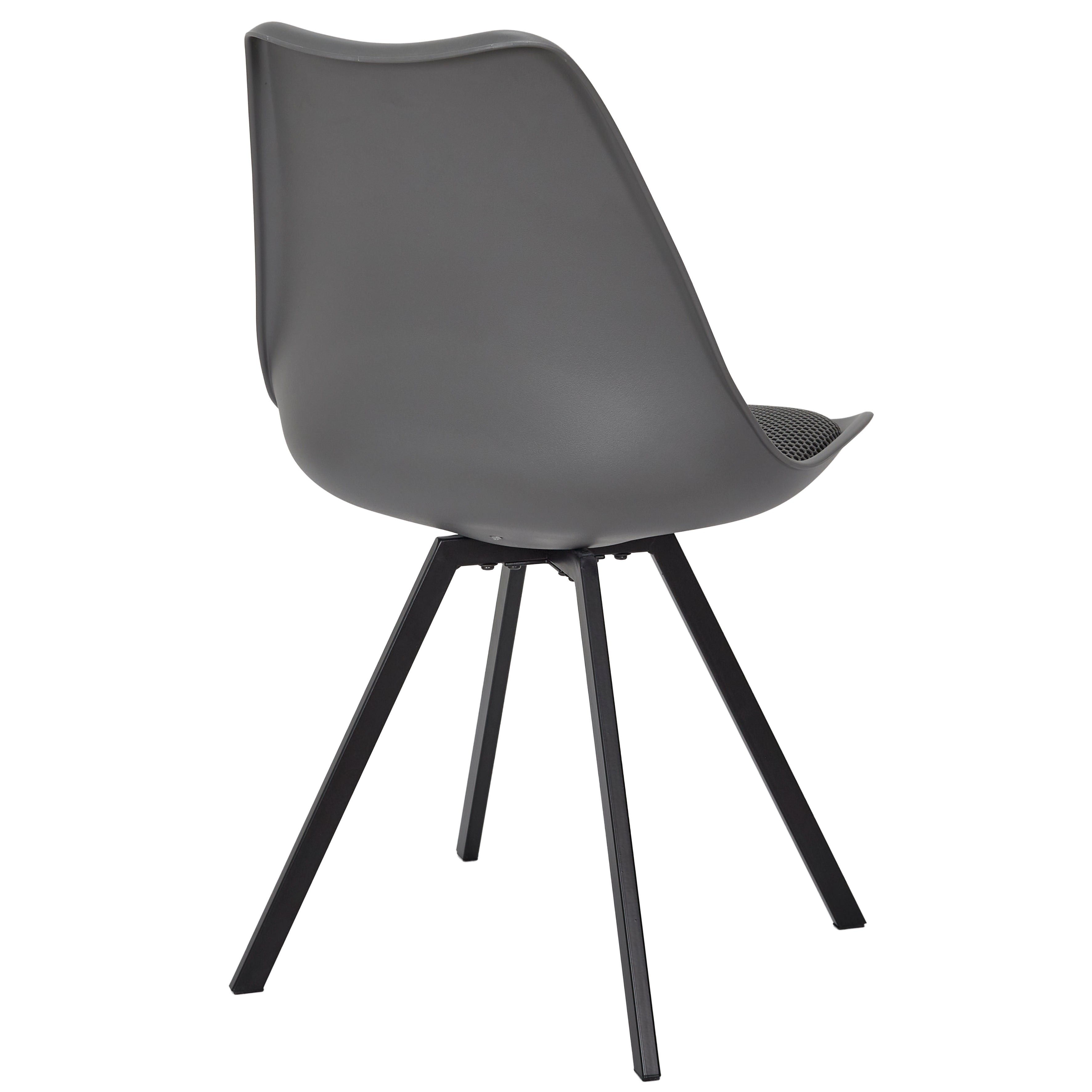 CHAISE PP AVEC COUSSIN ATOME GRIS - LOT DE 4