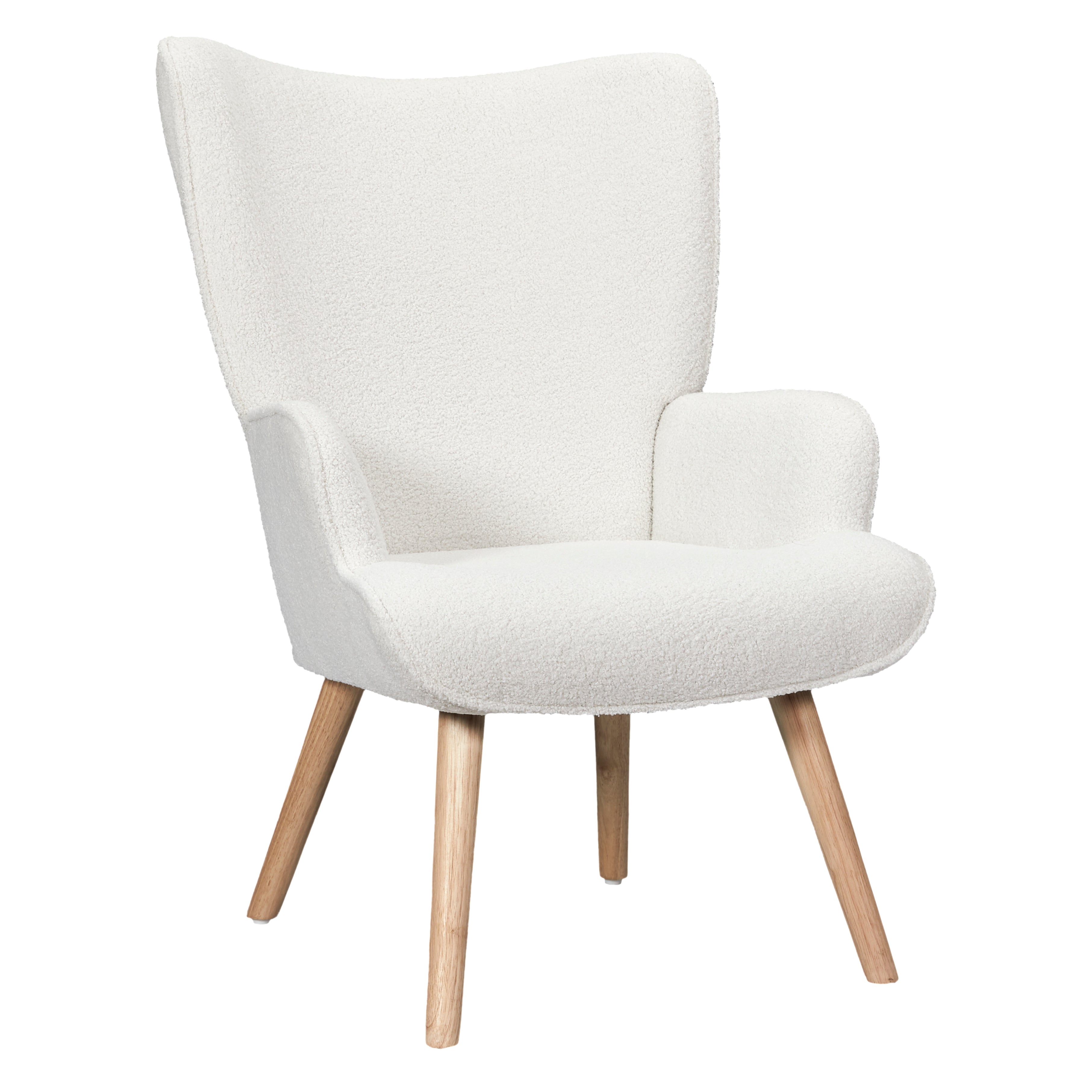 FAUTEUIL DE SALON BOUCLETTE RHEA BLANC