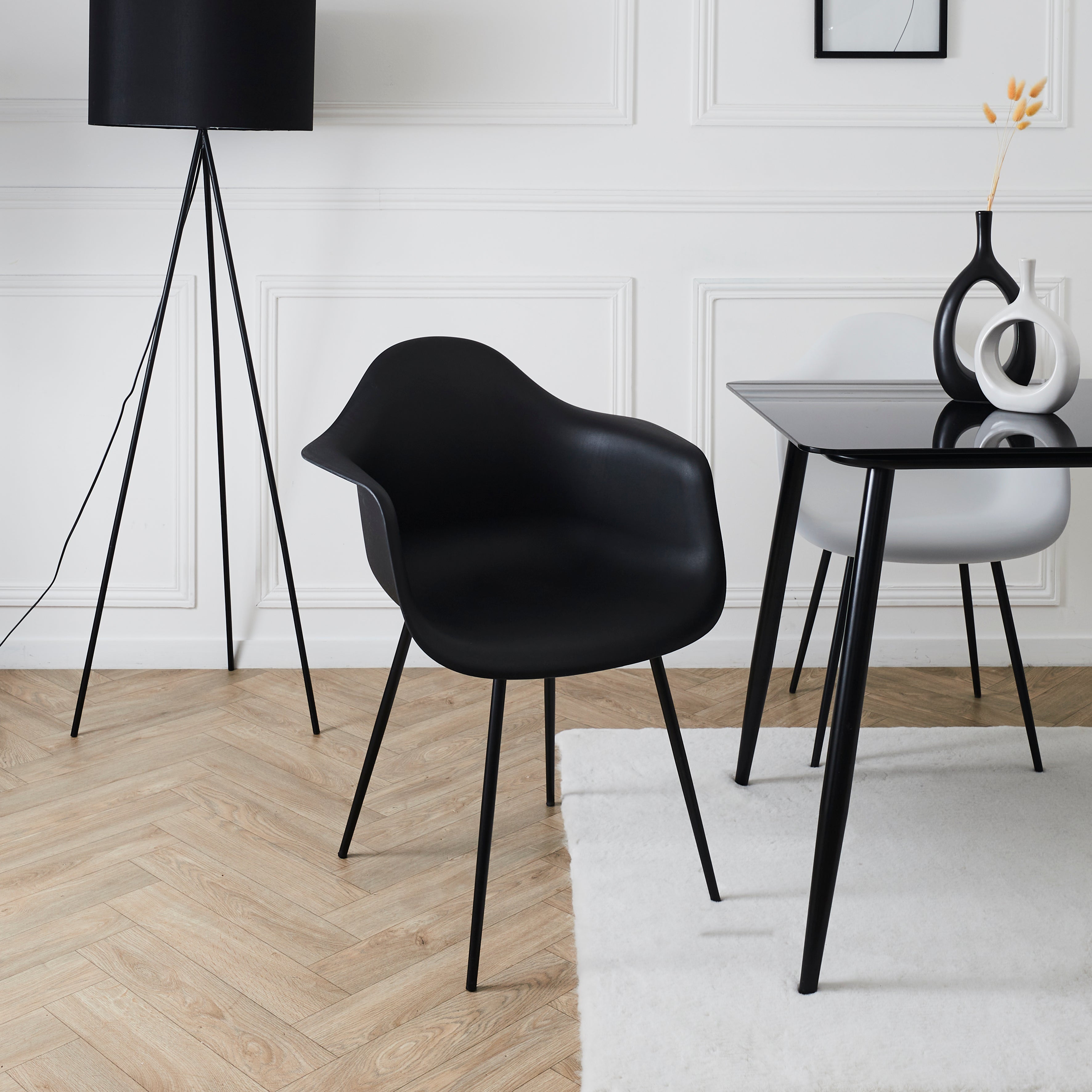 FAUTEUIL GUSTAV NOIR - LOT DE 4