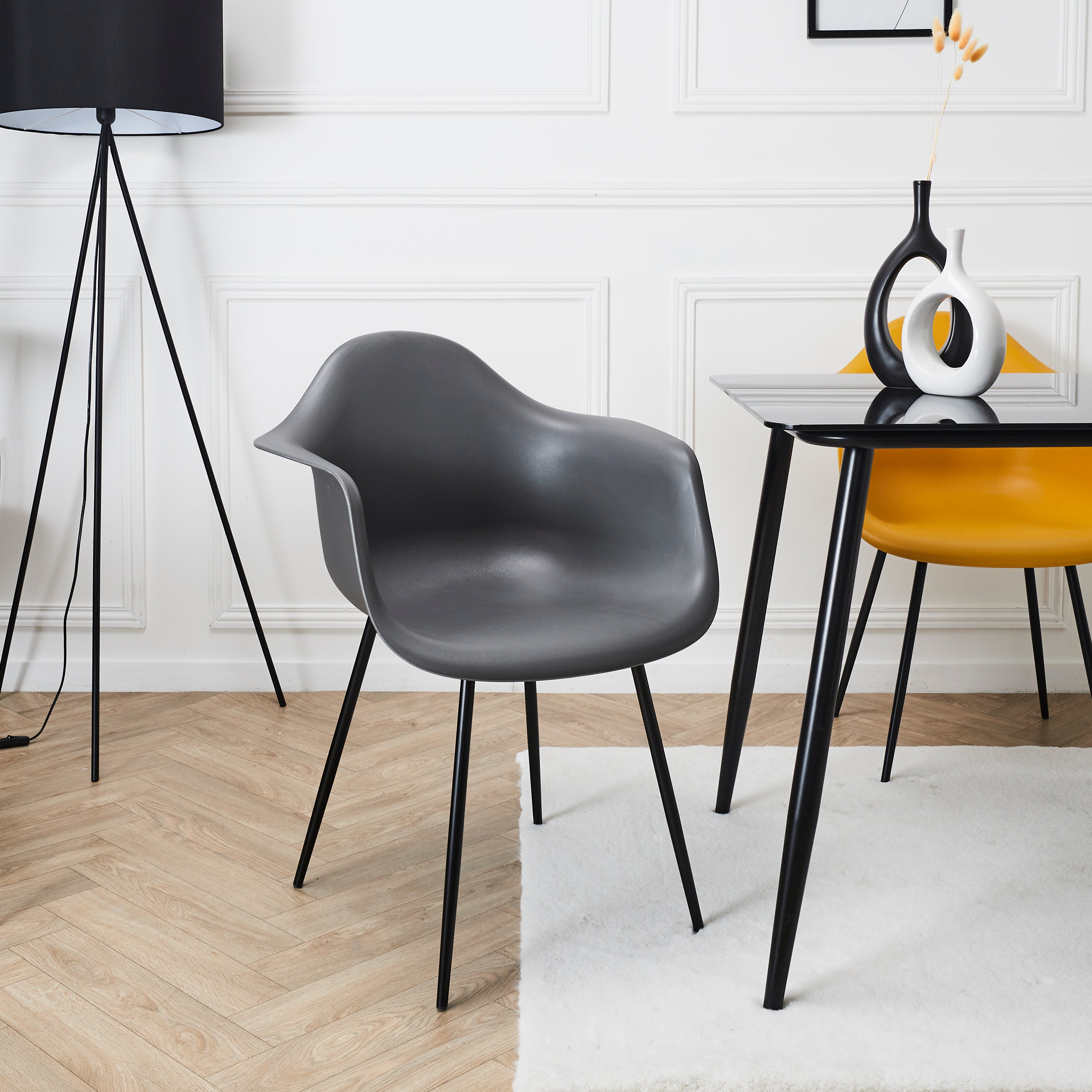 FAUTEUIL GUSTAV GRIS - LOT DE 4