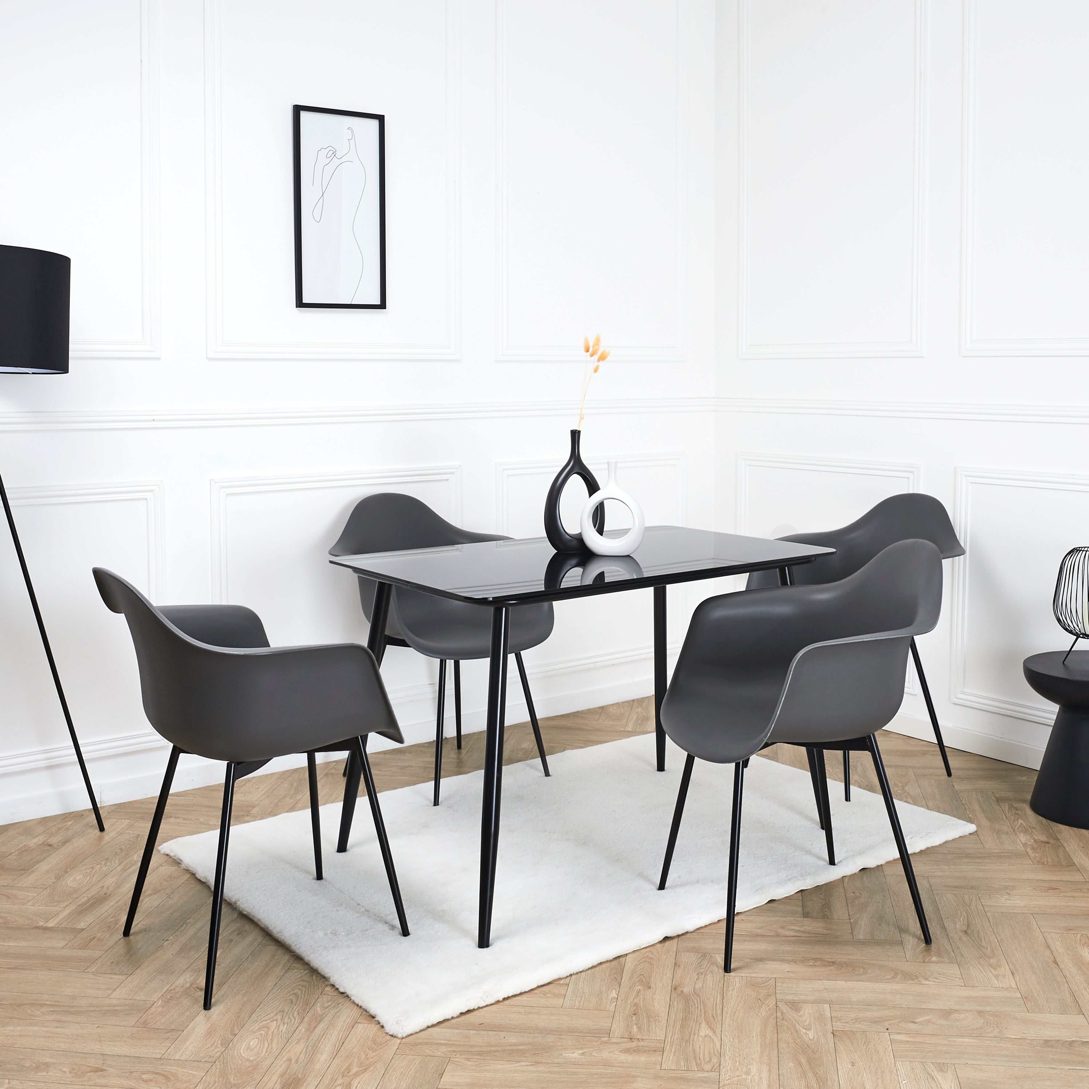 FAUTEUIL GUSTAV GRIS - LOT DE 4