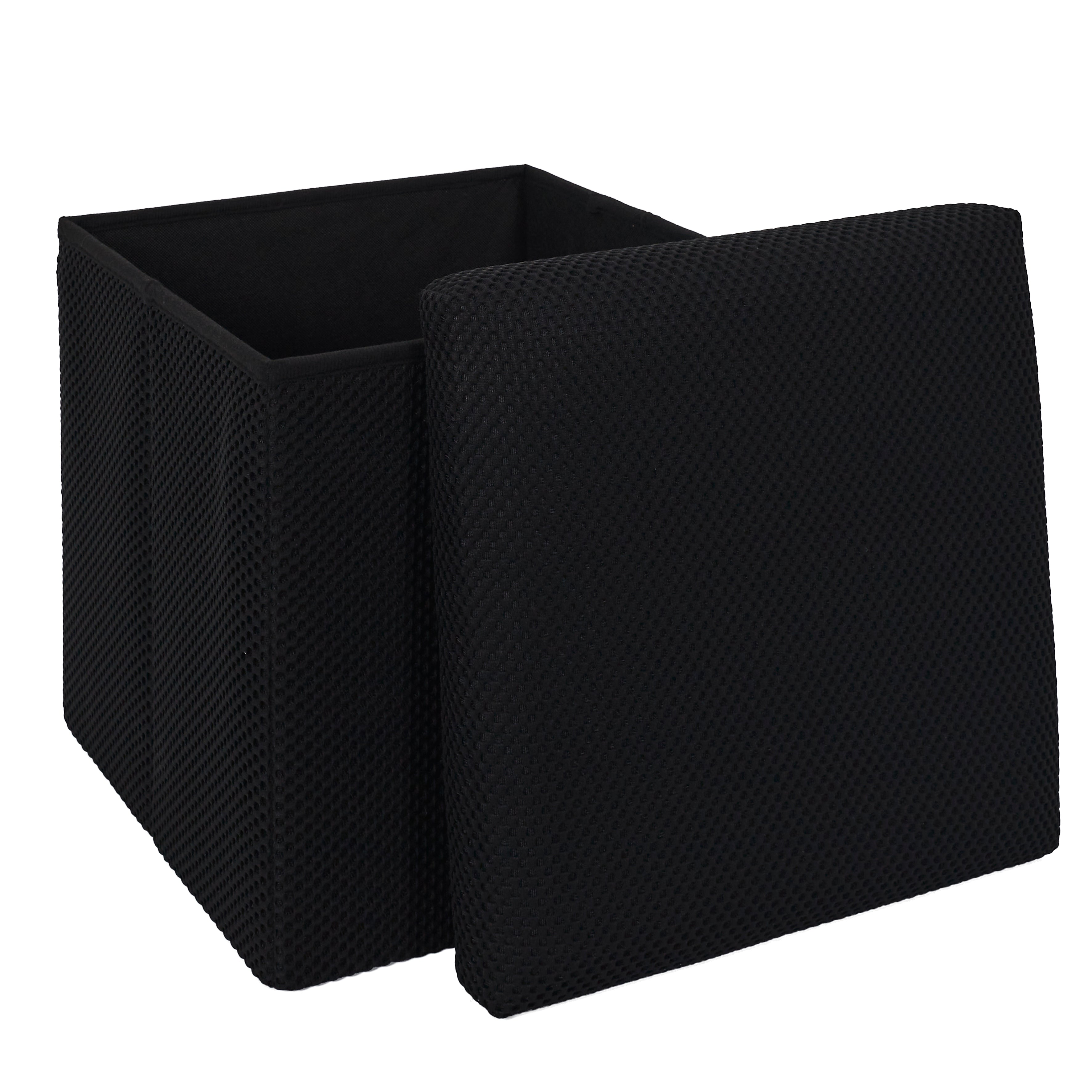 COFFRE POUF PLIABLE ATOME NOIR