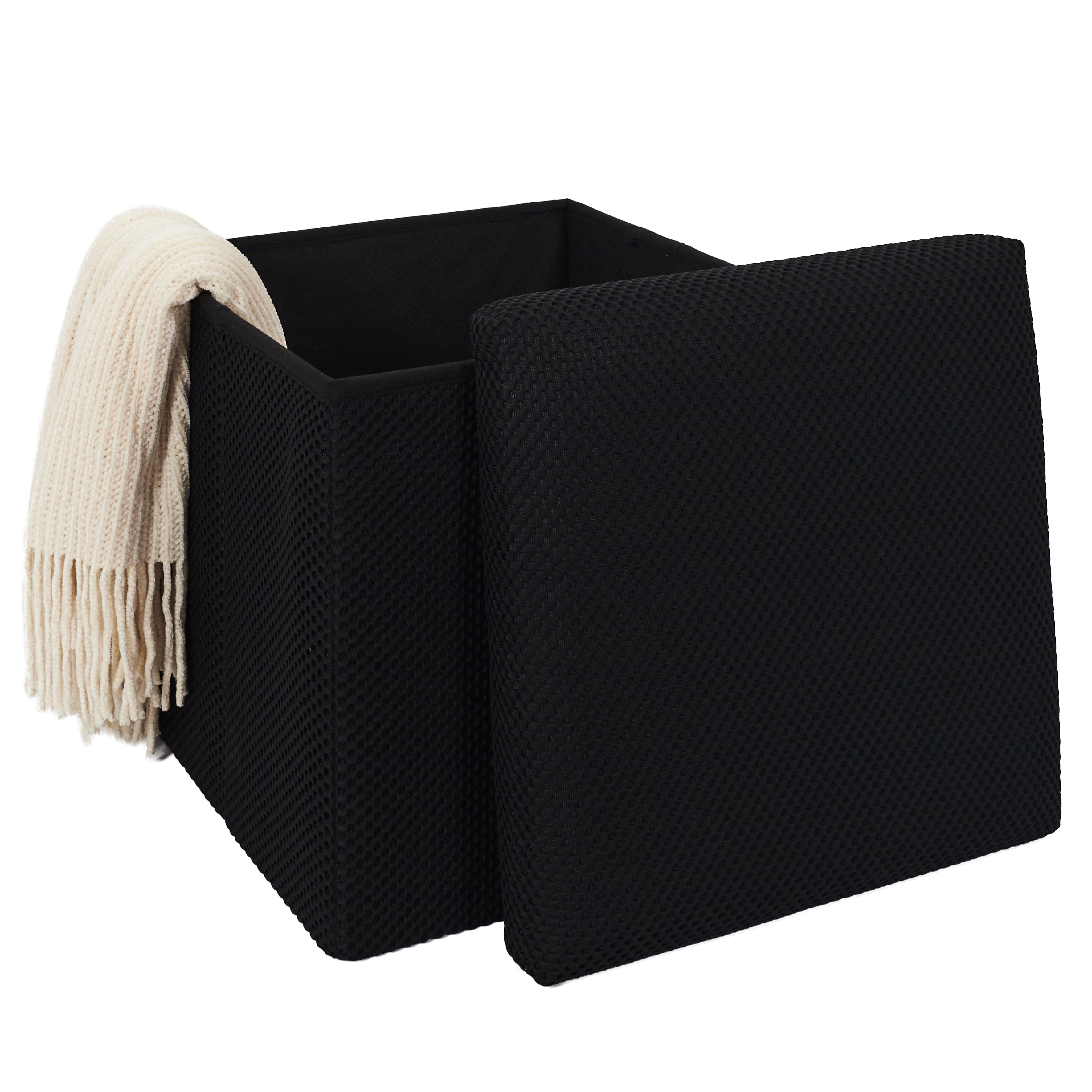 COFFRE POUF PLIABLE ATOME NOIR