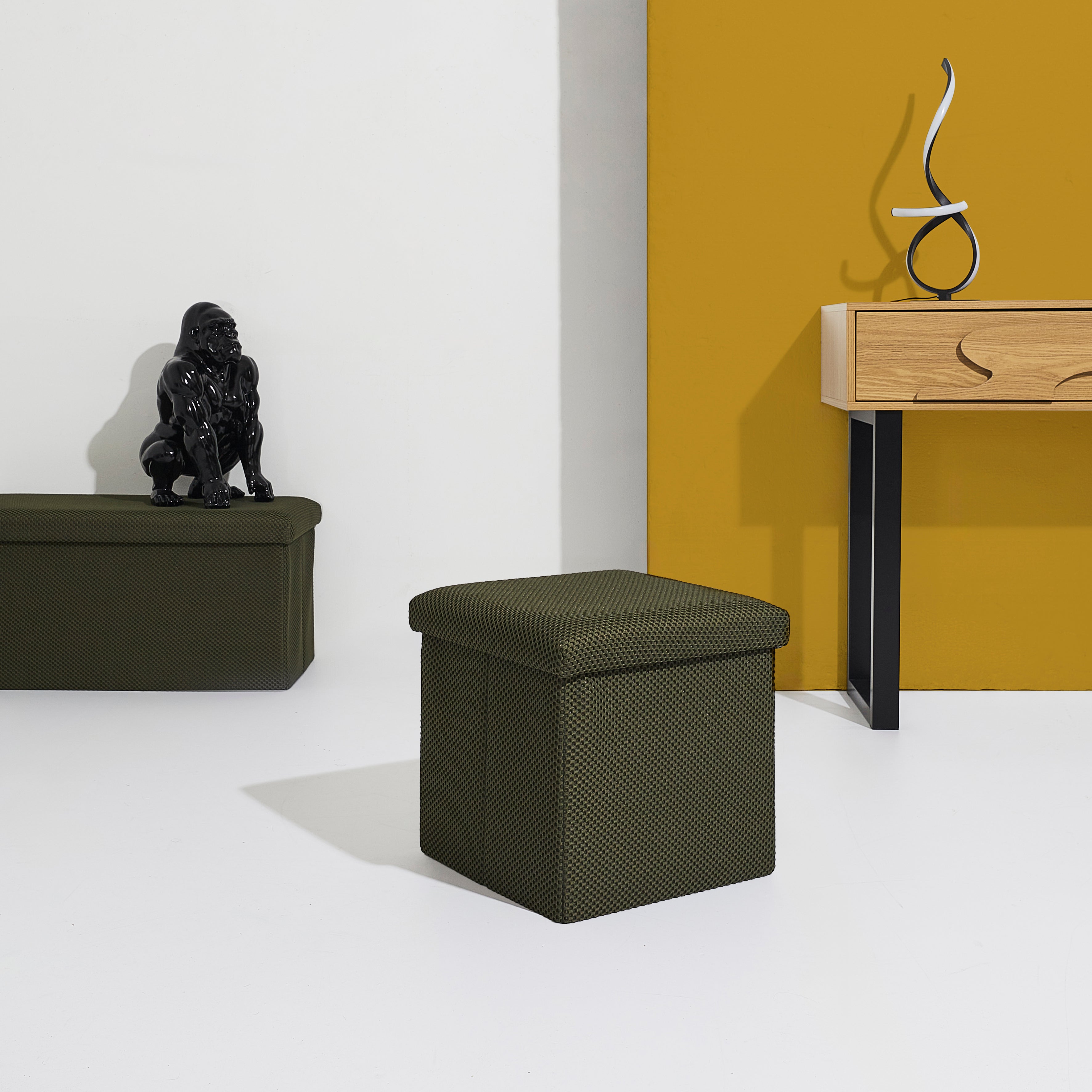 COFFRE POUF PLIABLE ATOME KAKI