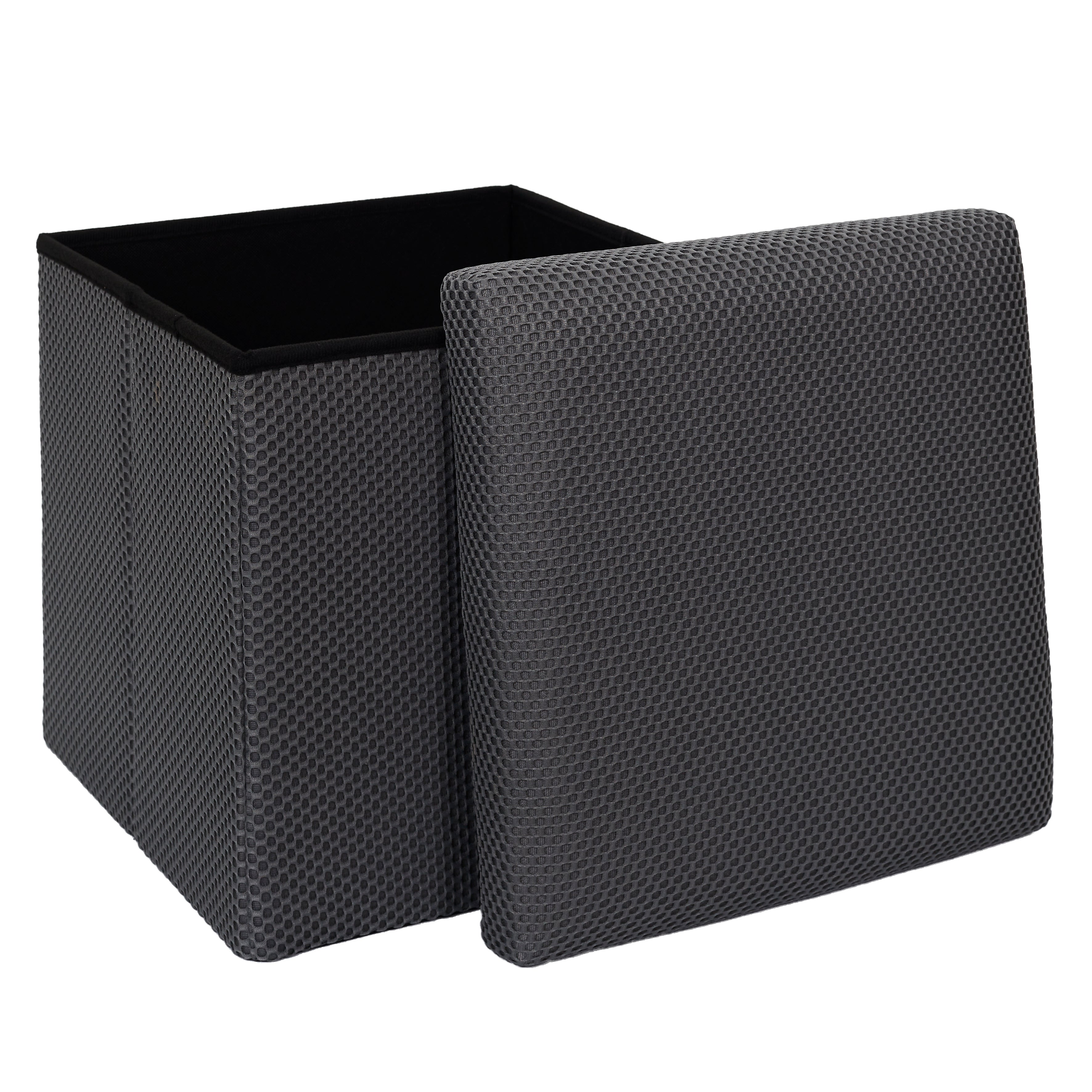 COFFRE POUF PLIABLE ATOME GRIS
