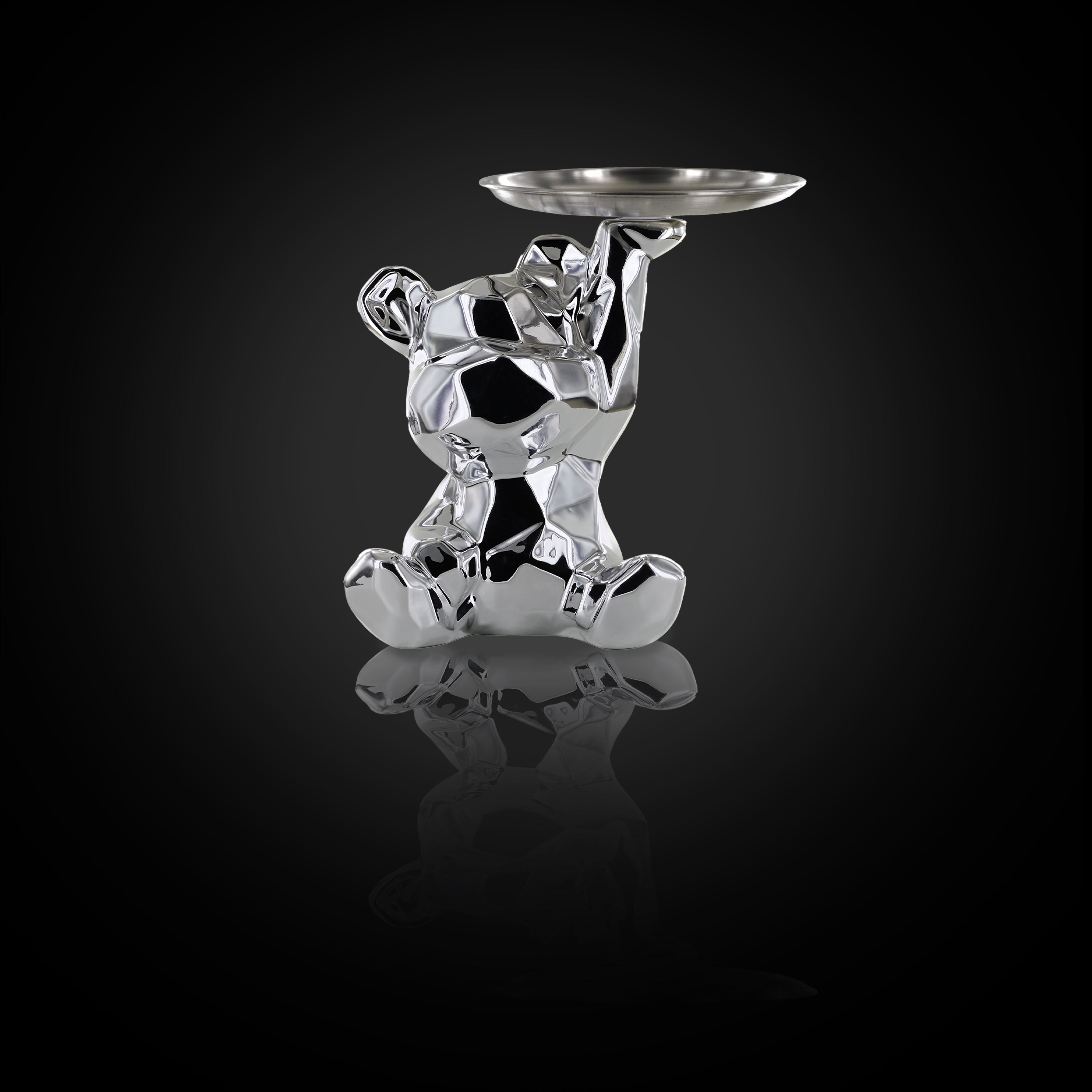 STATUE OURSON VIDE POCHE ARGENT H12CM