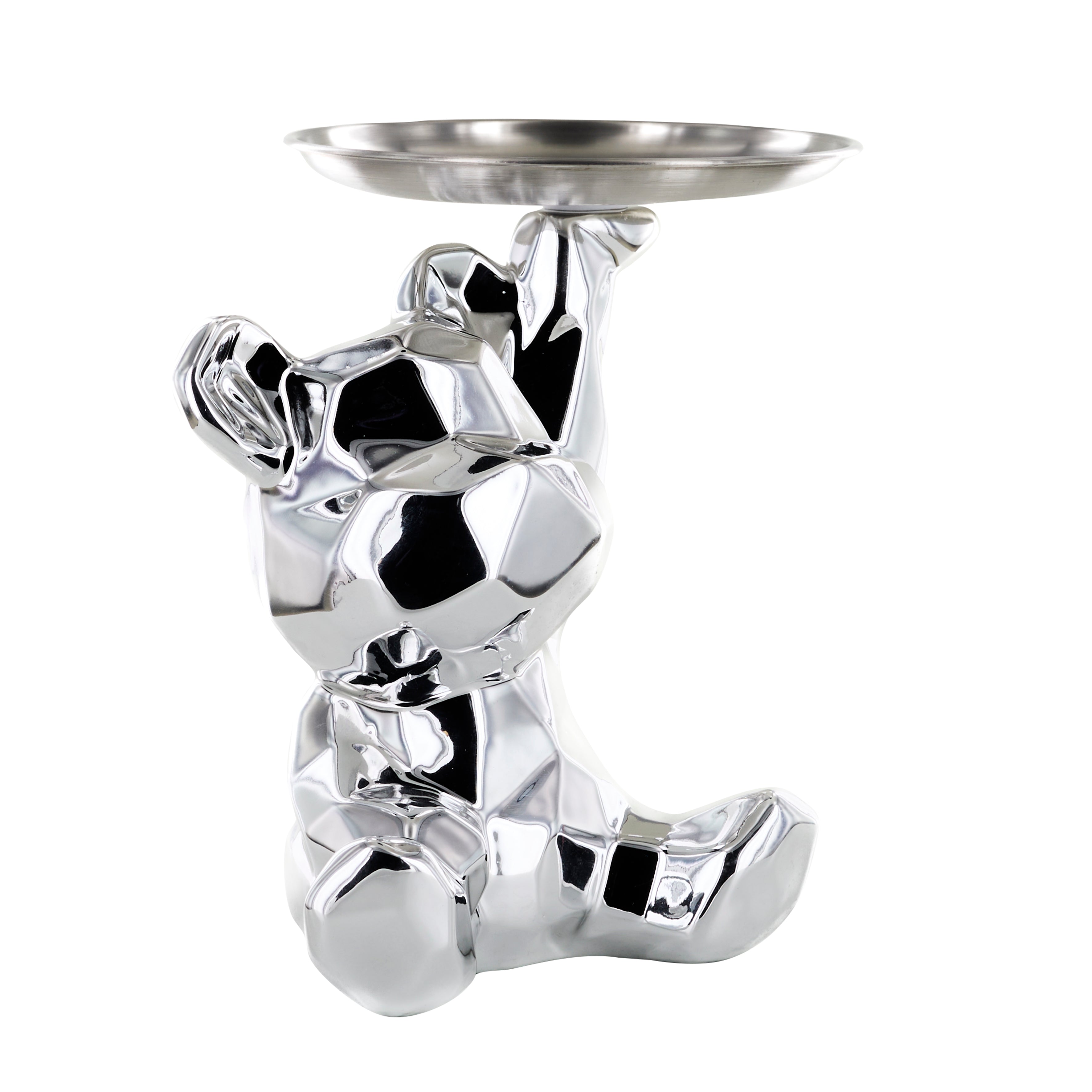 STATUE OURSON VIDE POCHE ARGENT H12CM
