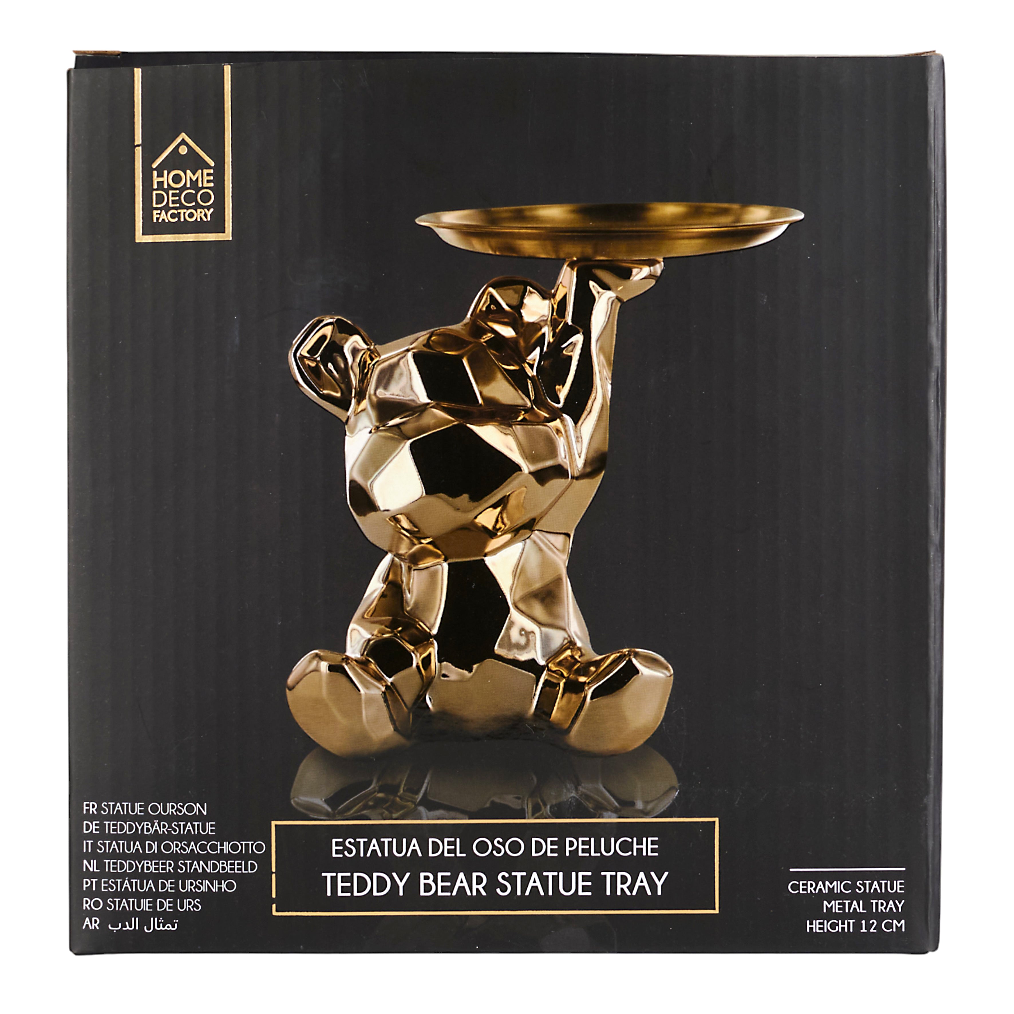 STATUE OURSON VIDE POCHE DORE H12CM