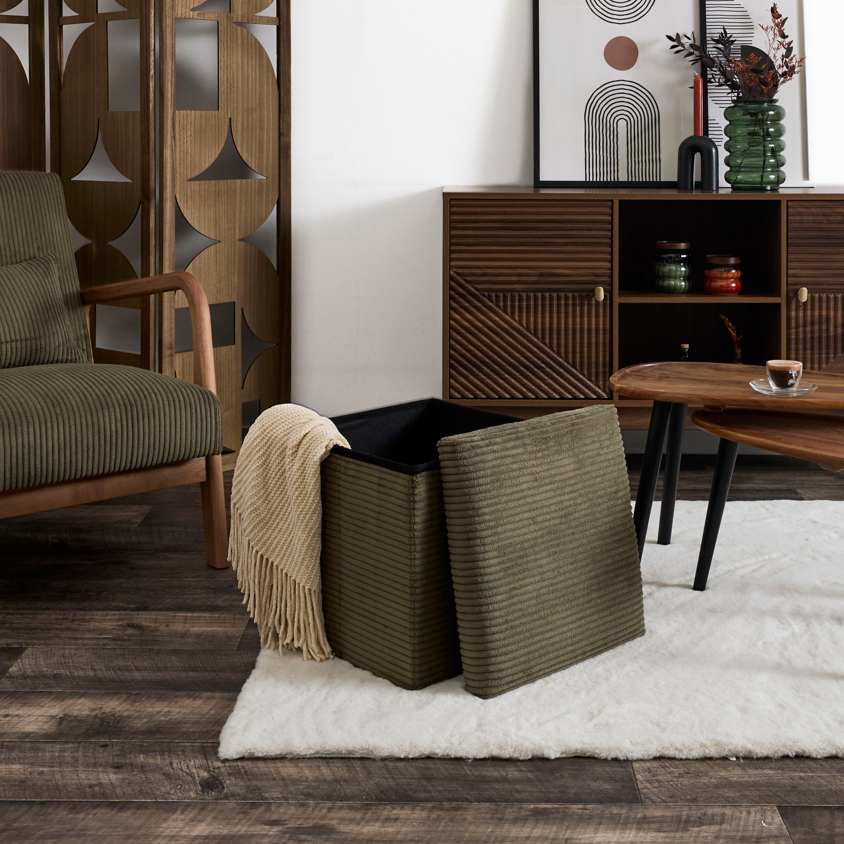 COFFRE POUF PLIABLE COTELE SCOTT VERT