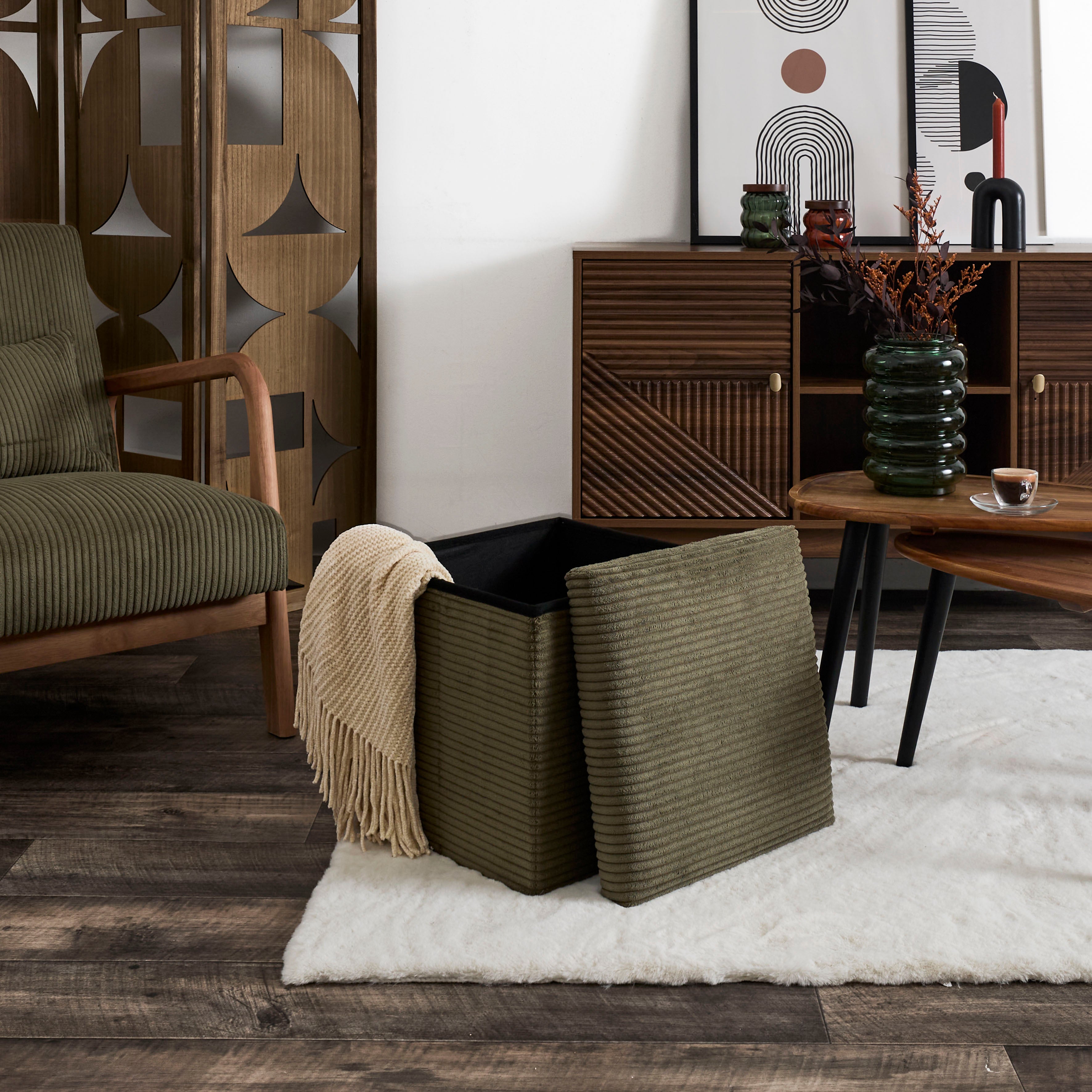 COFFRE POUF PLIABLE COTELE SCOTT VERT