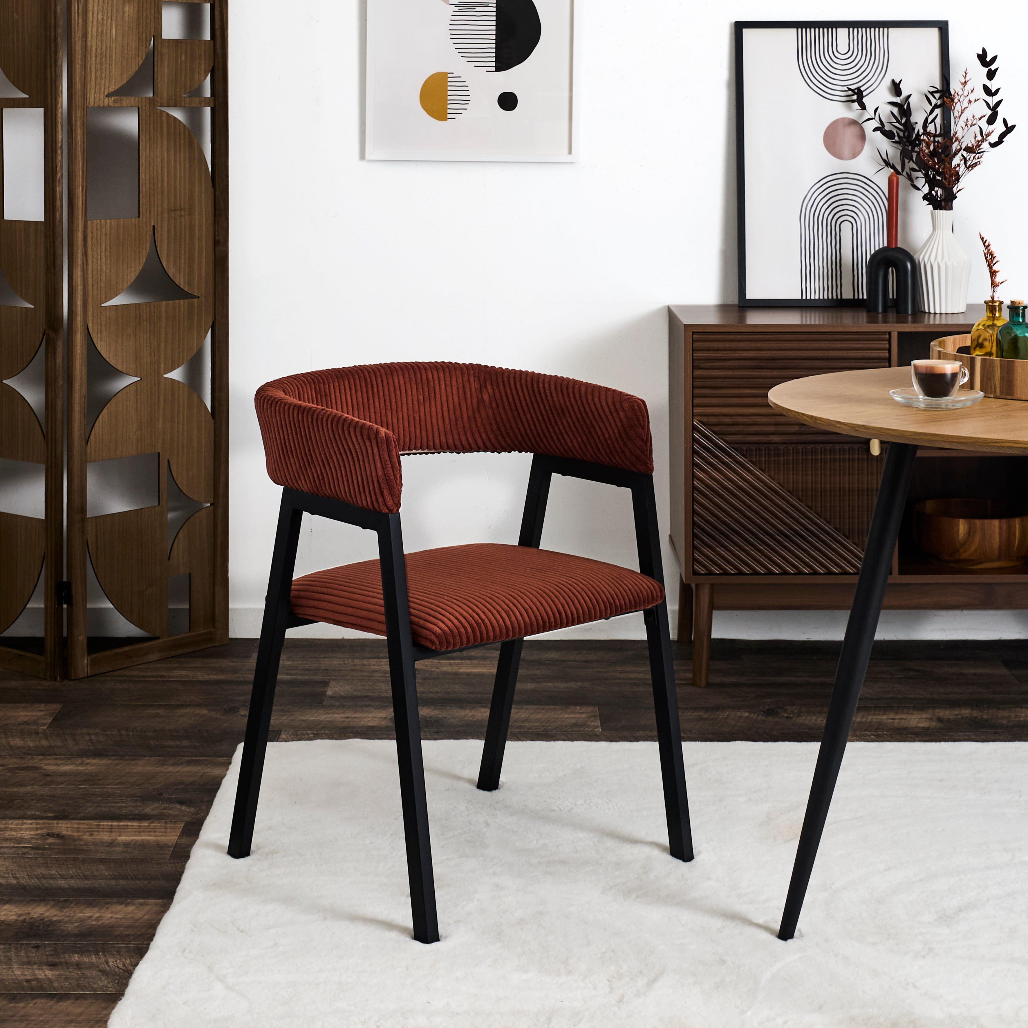 FAUTEUIL DESIGN COTELE SCOTT TERRACOTTA - LOT DE 2