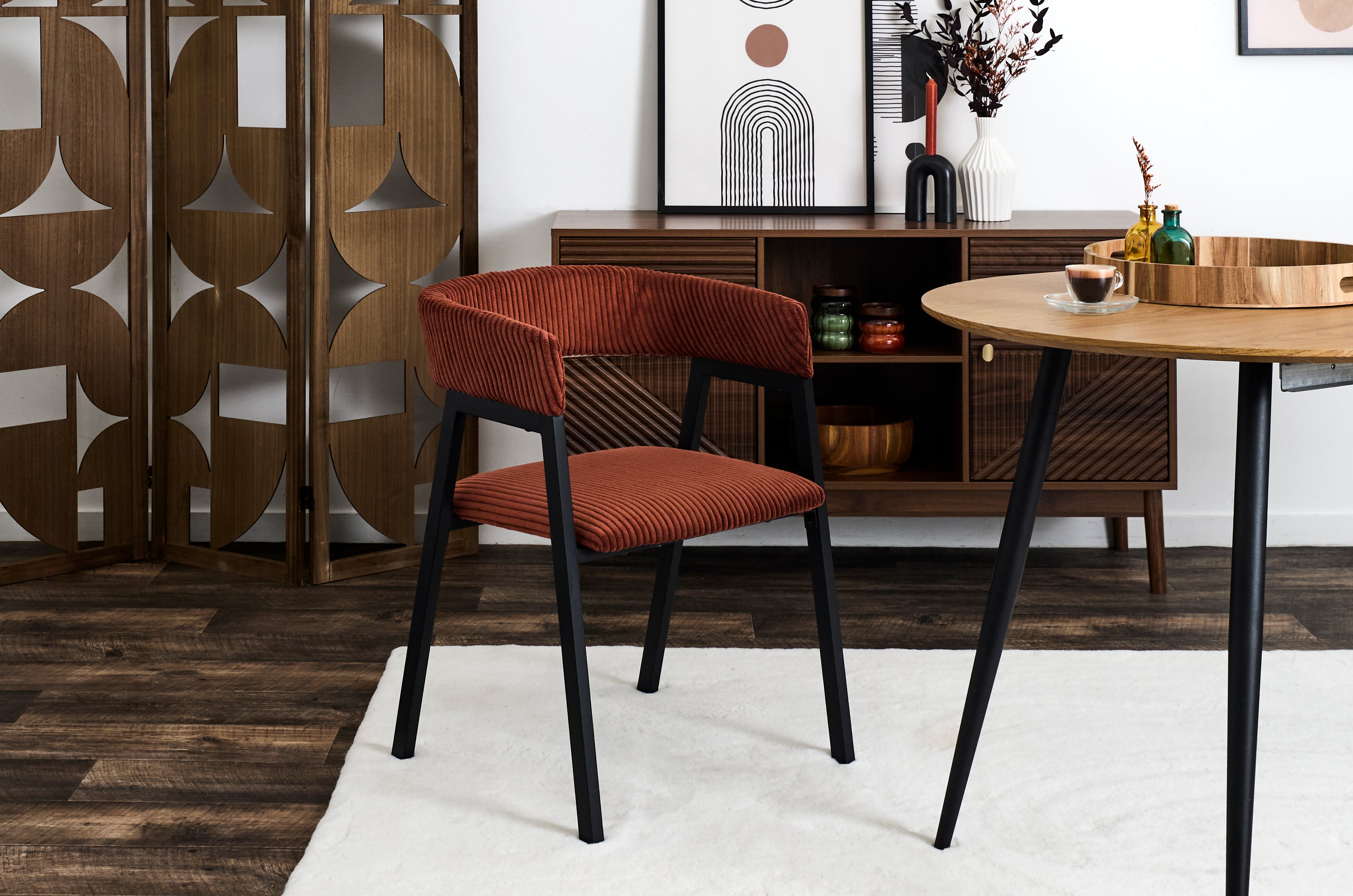 FAUTEUIL DESIGN COTELE SCOTT TERRACOTTA - LOT DE 2