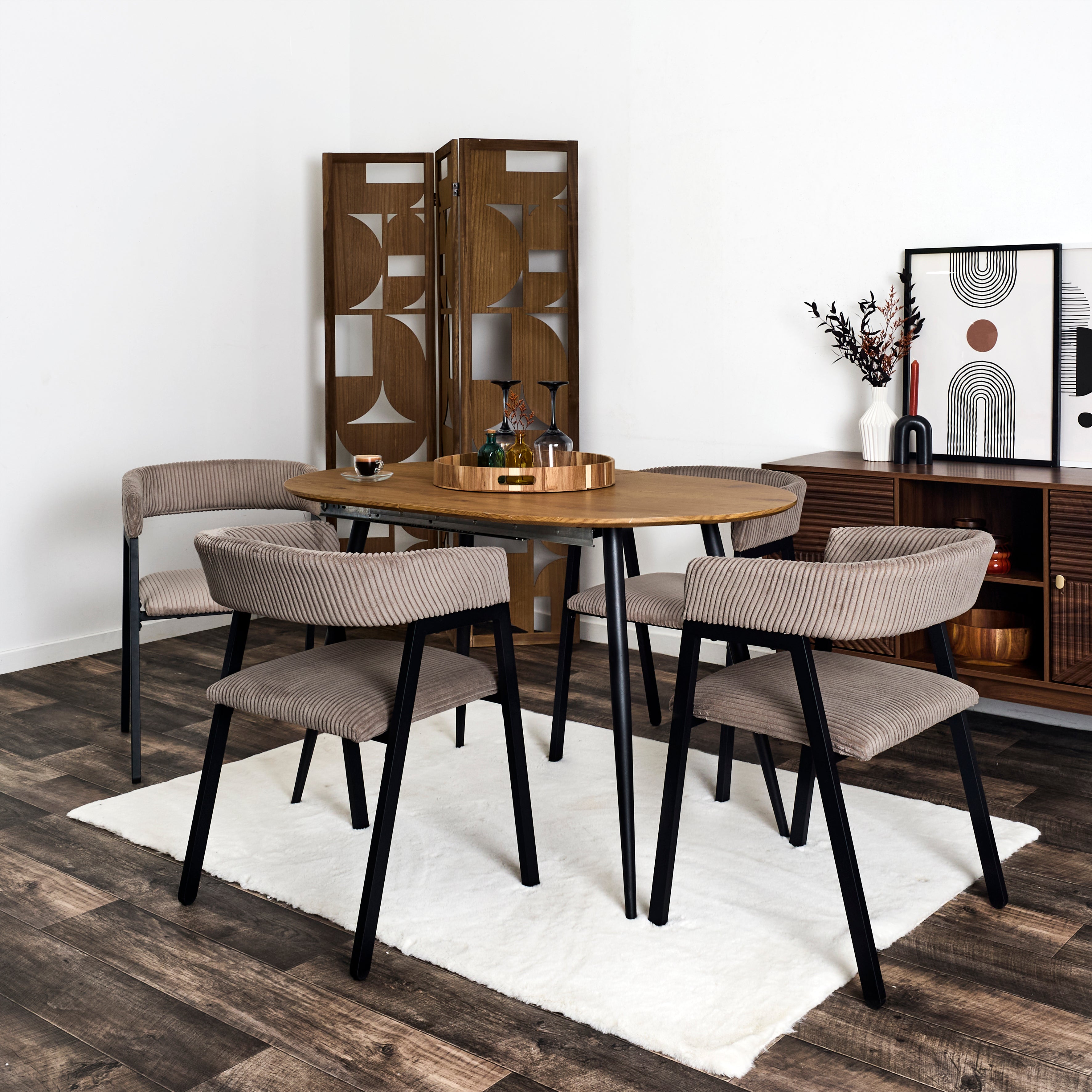 FAUTEUIL DESIGN COTELE SCOTT TAUPE - LOT DE 2