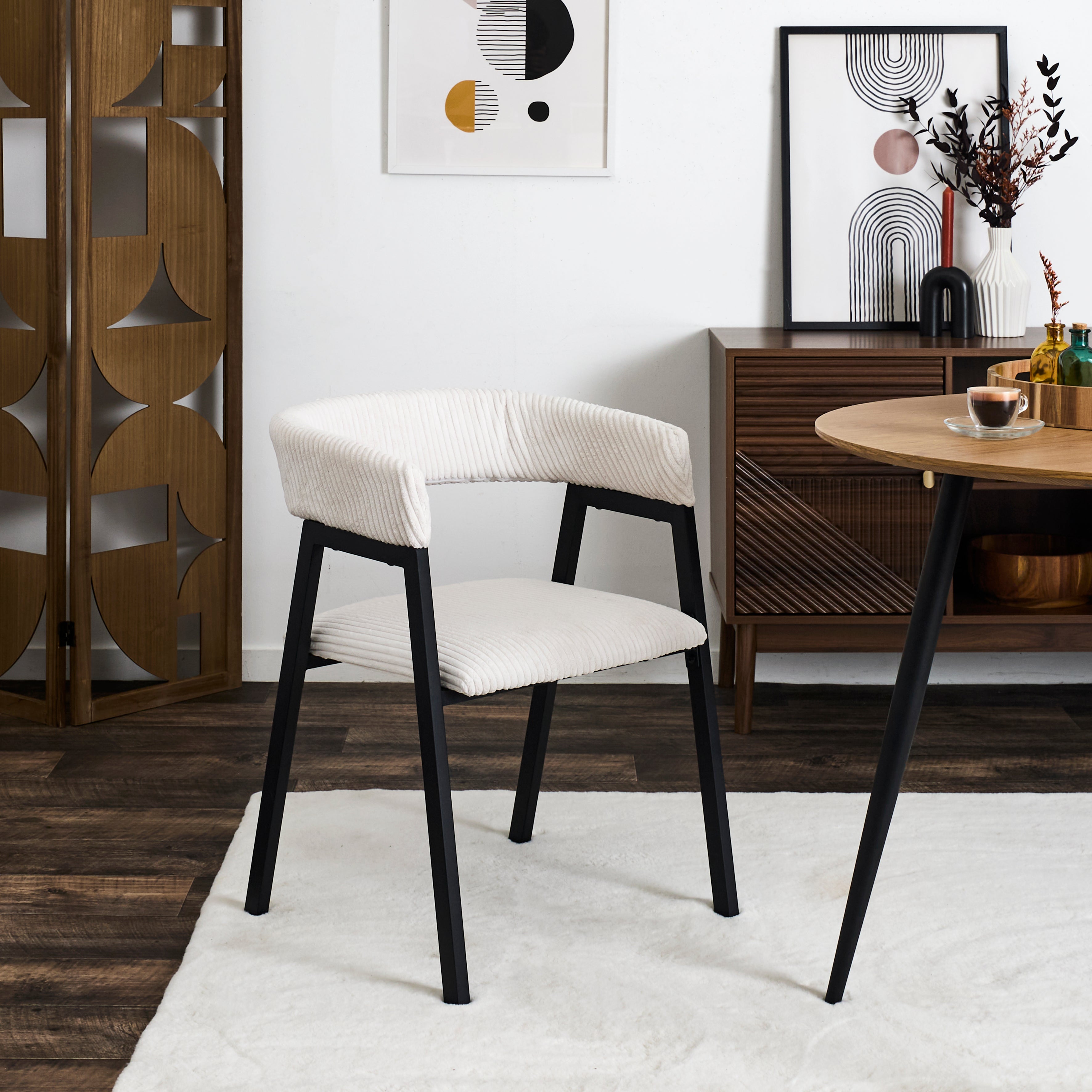 FAUTEUIL DESIGN COTELE SCOTT BEIGE - LOT DE 2