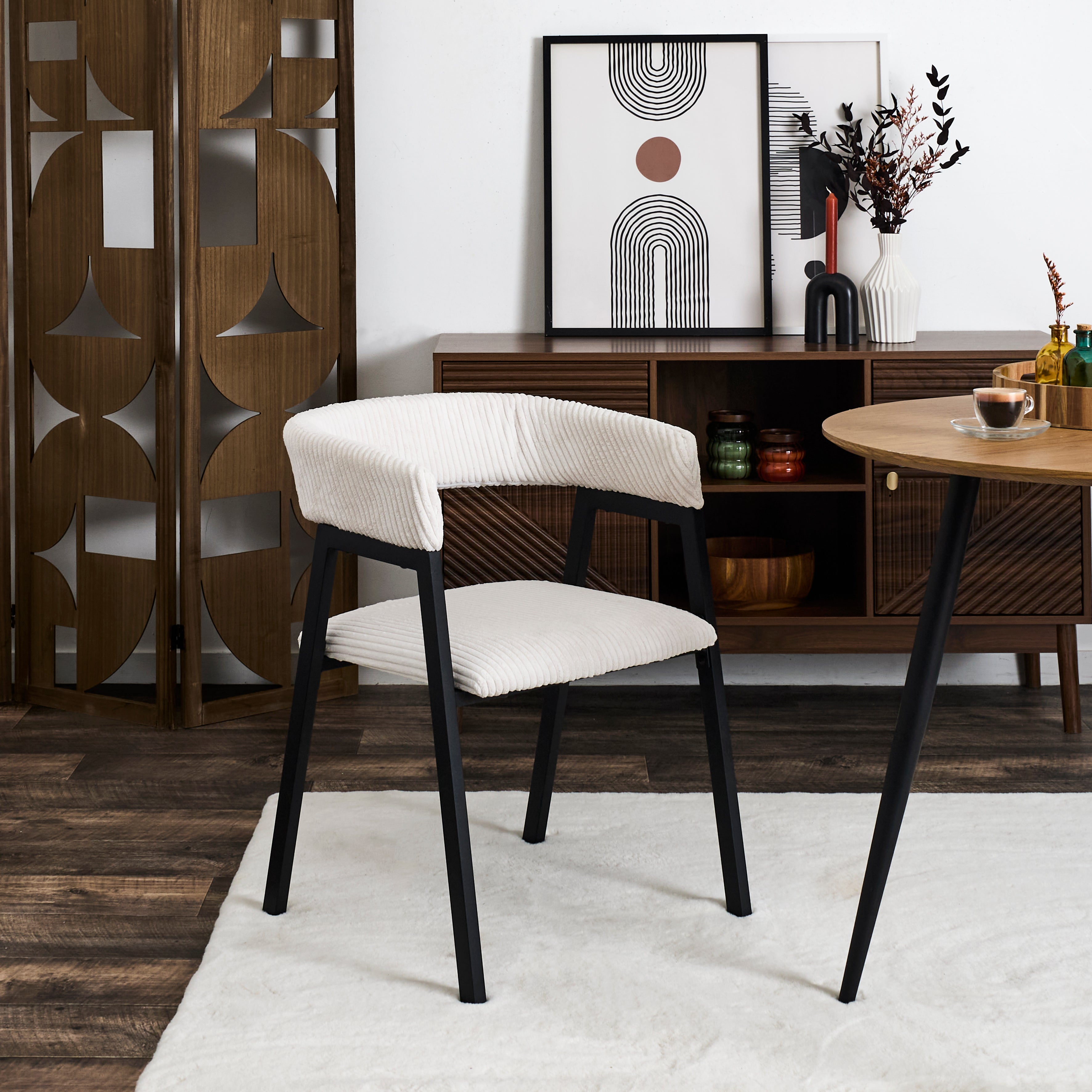 FAUTEUIL DESIGN COTELE SCOTT BEIGE - LOT DE 2