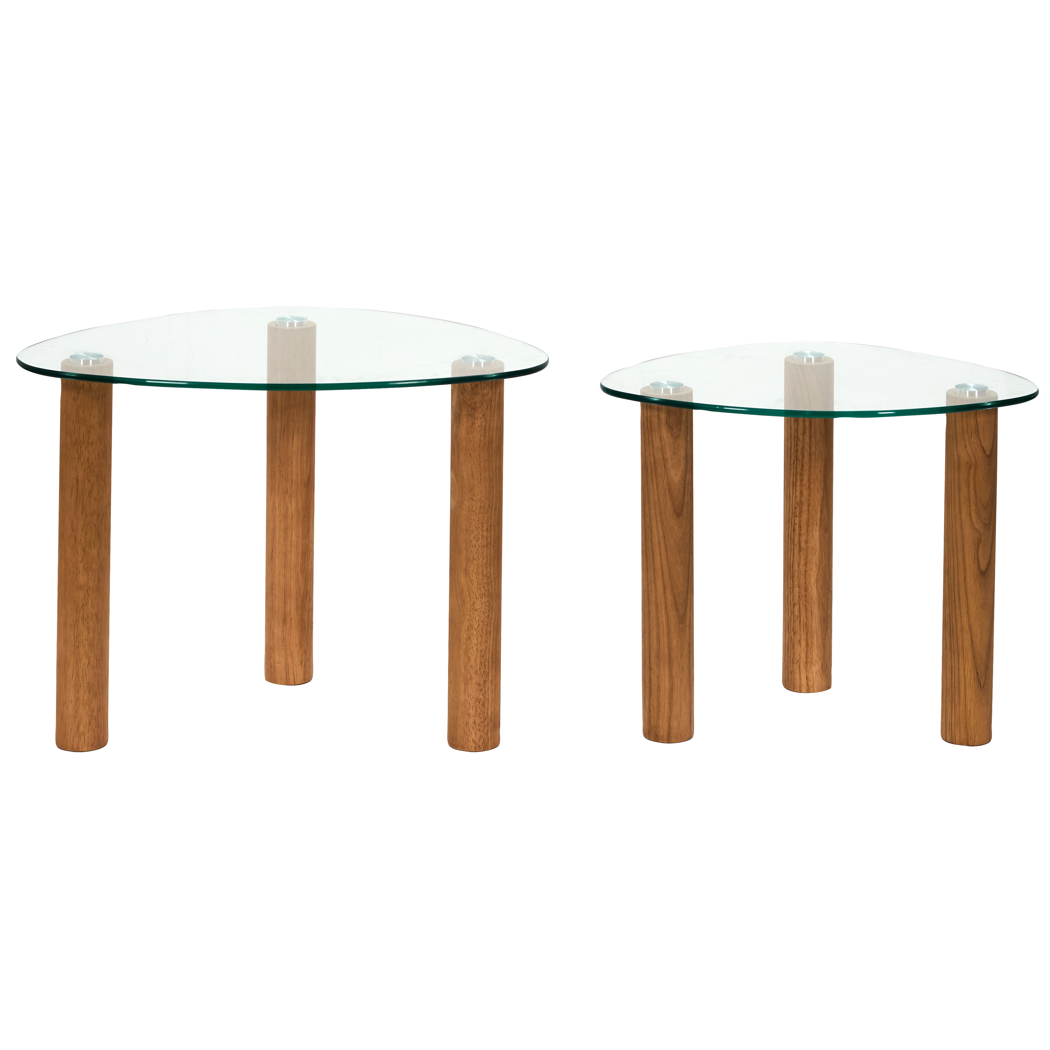 TABLE GIGOGNE VERRE TREMPE GALET CLARA X2