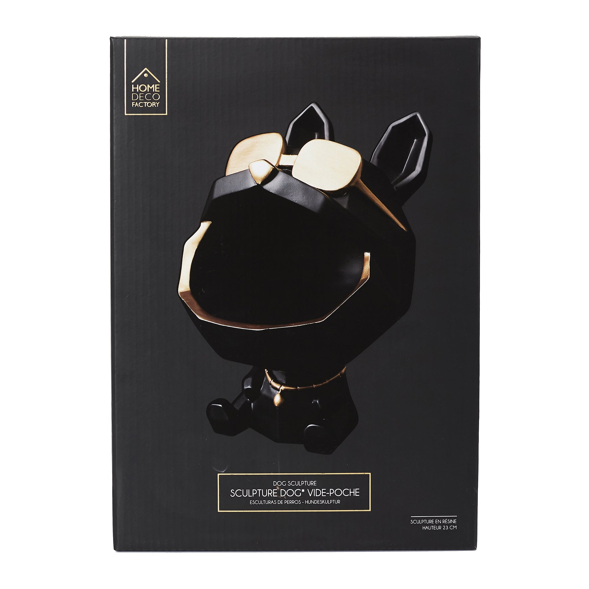 SCULPTURE CHIEN A LUNETTES NOIR VIDE POCHE