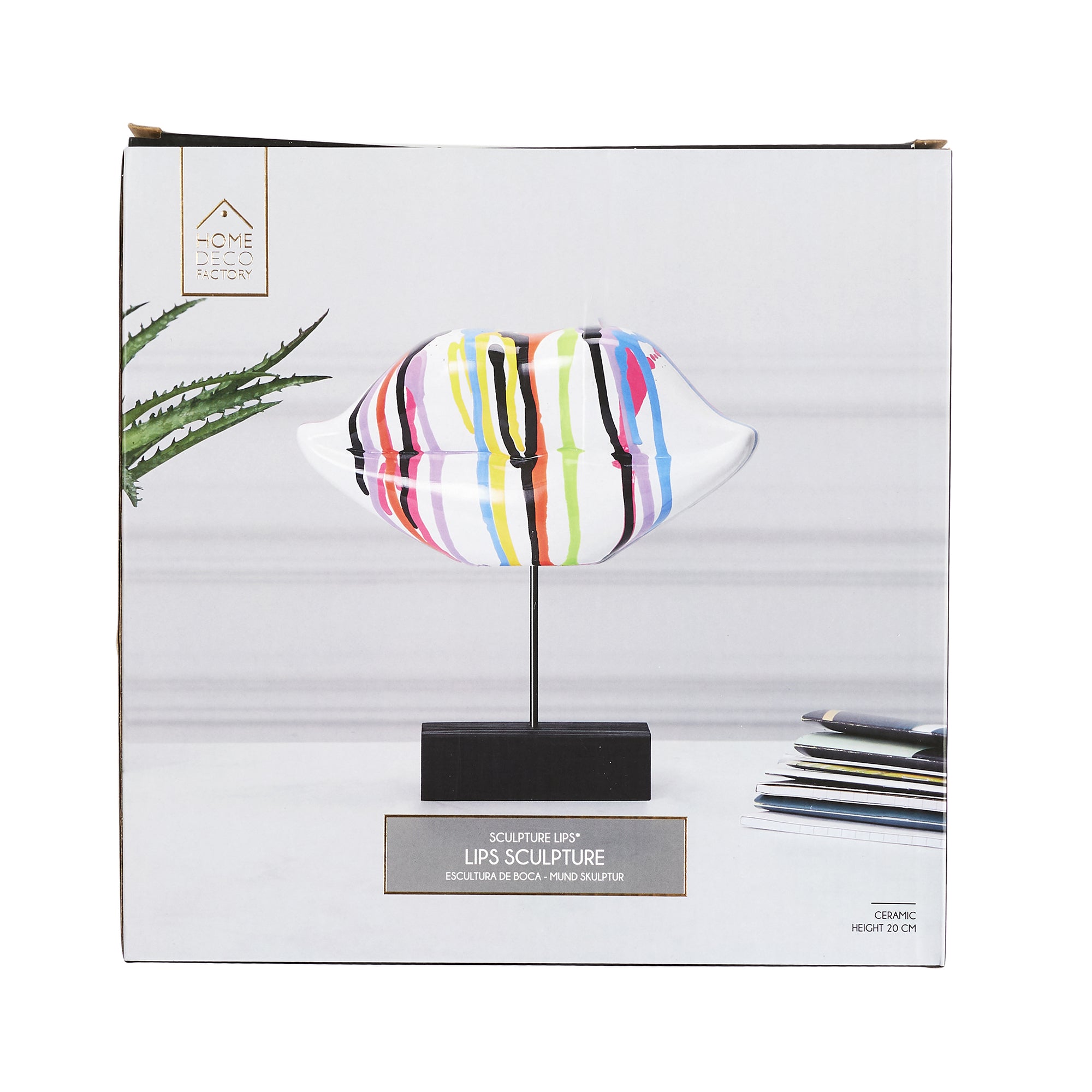 DECO A POSER BOUCHE MULTICOLORE H20CM