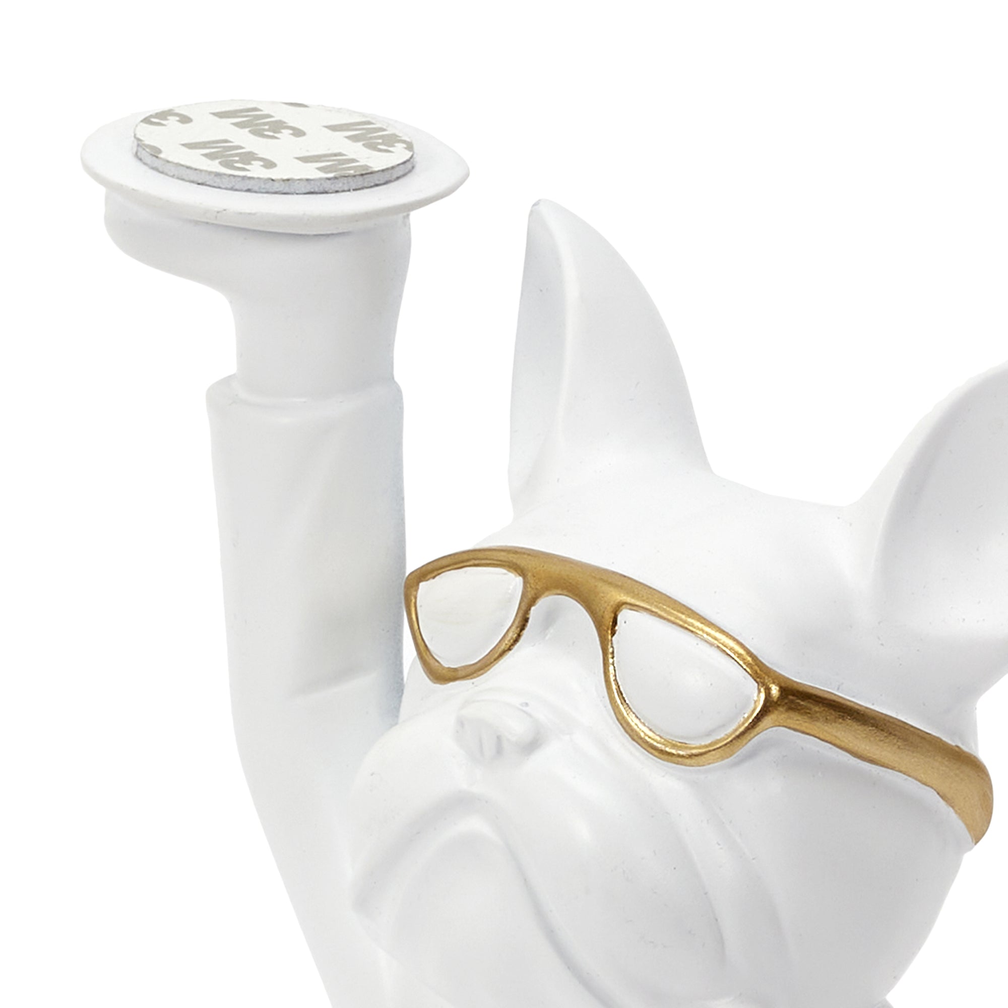 STATUE BULLDOG BLANC VIDE POCHE 23CM