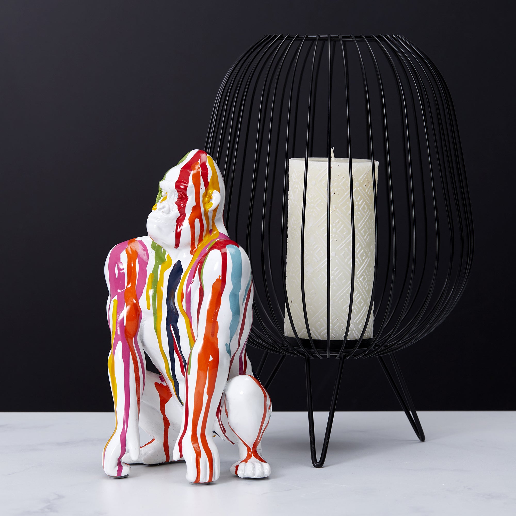 GORILLE DECO BLANC RAINBOW 24CM