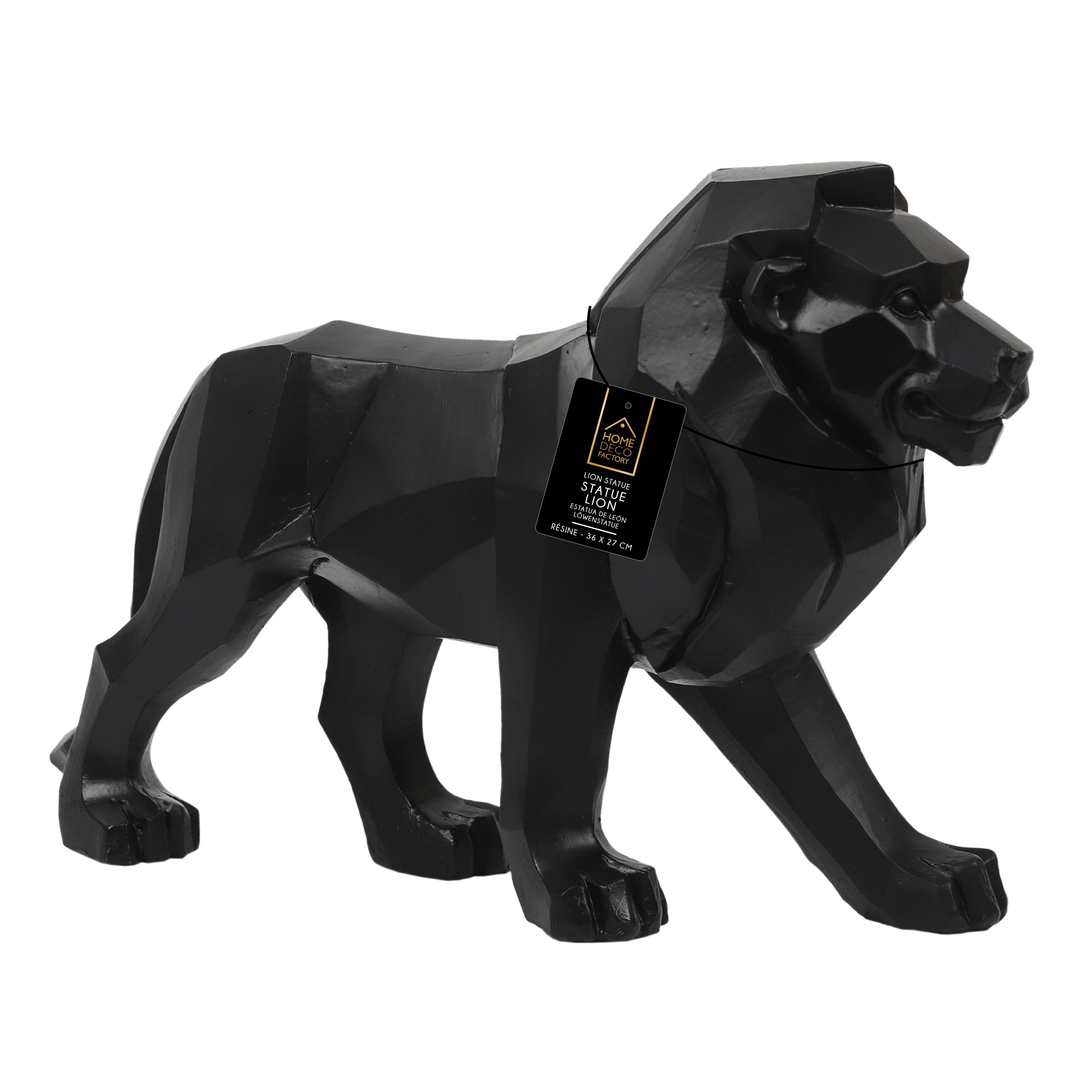 LION ORIGAMI NOIR L33CM