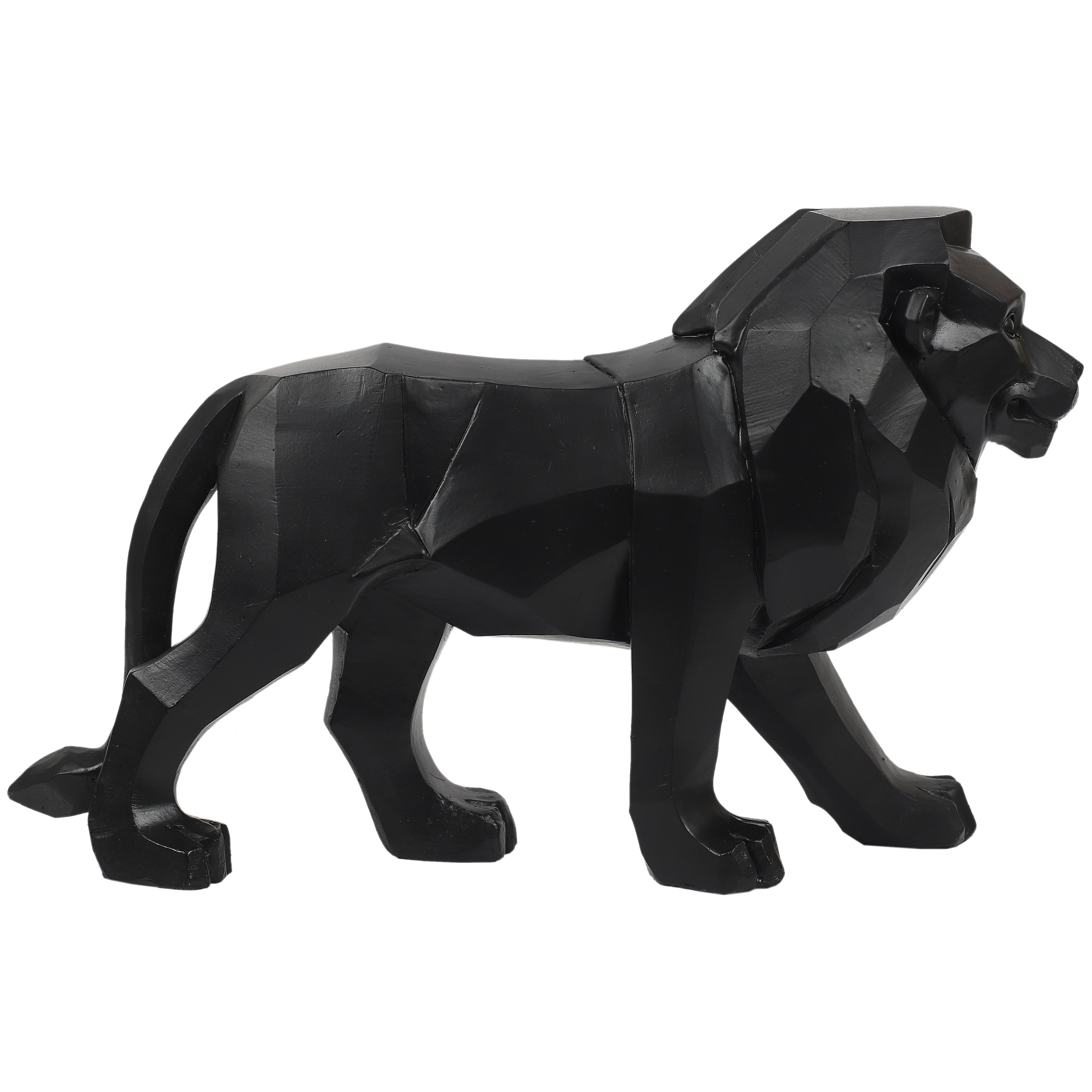 LION ORIGAMI NOIR L33CM