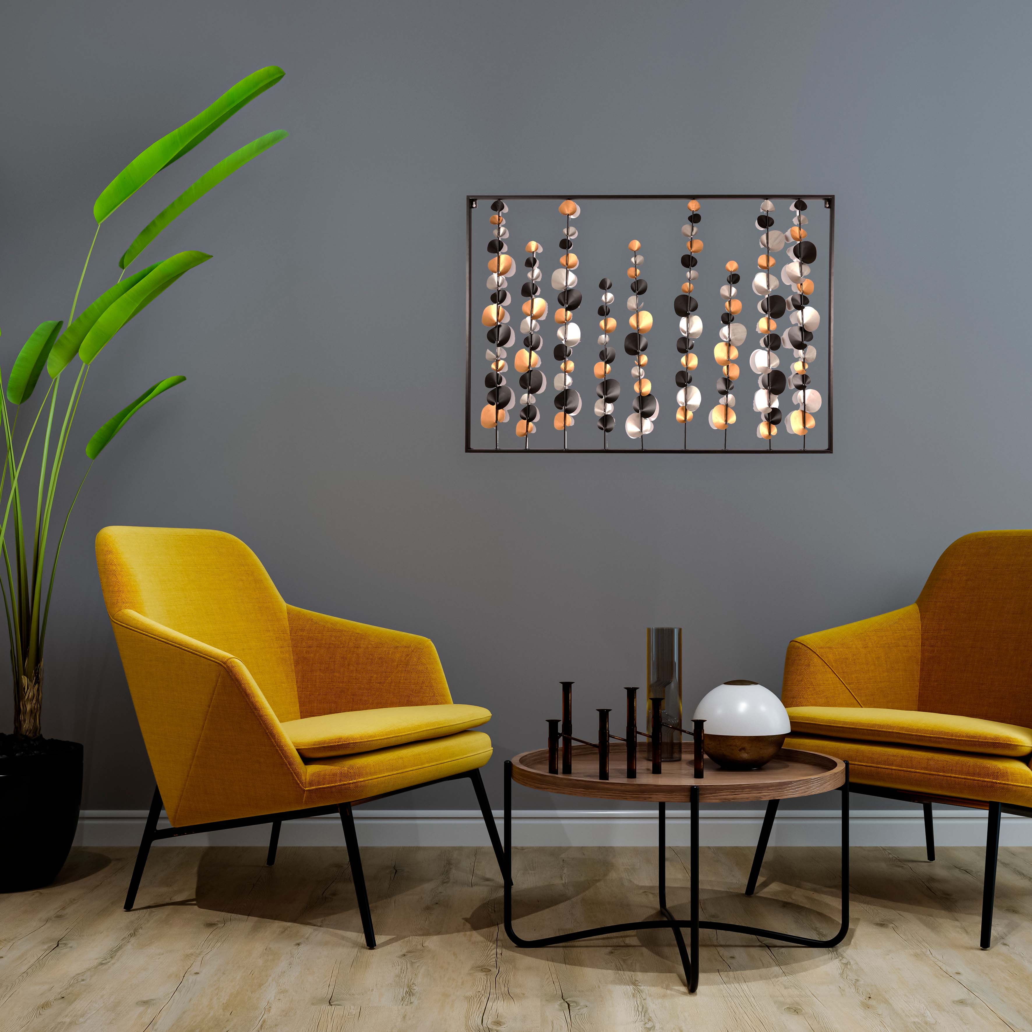 DECORATION MURALE METAL FLEURI 100X70CM