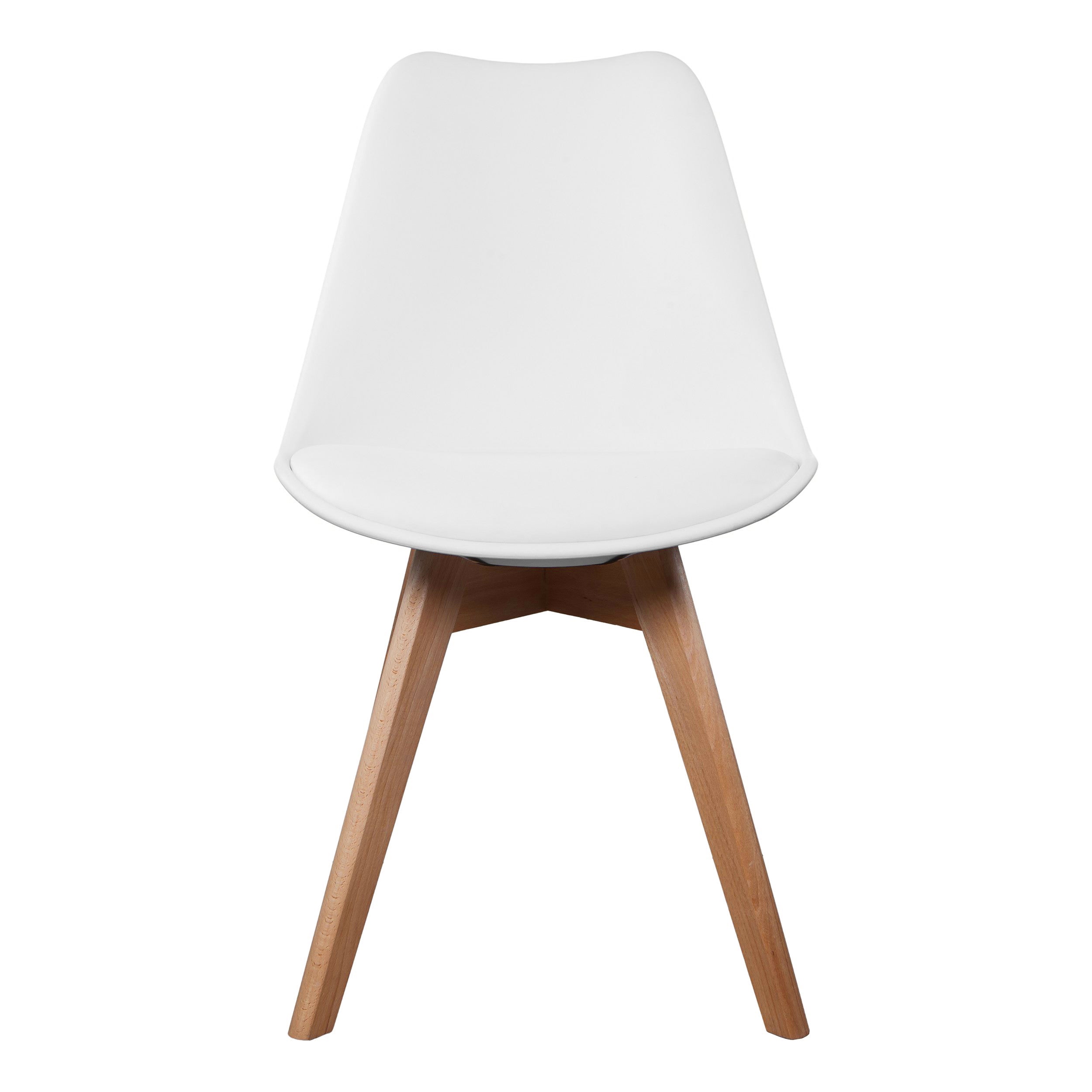 CHAISE SCANDINAVE COQUE PP REMBOURREE BLANC - LOT DE 4