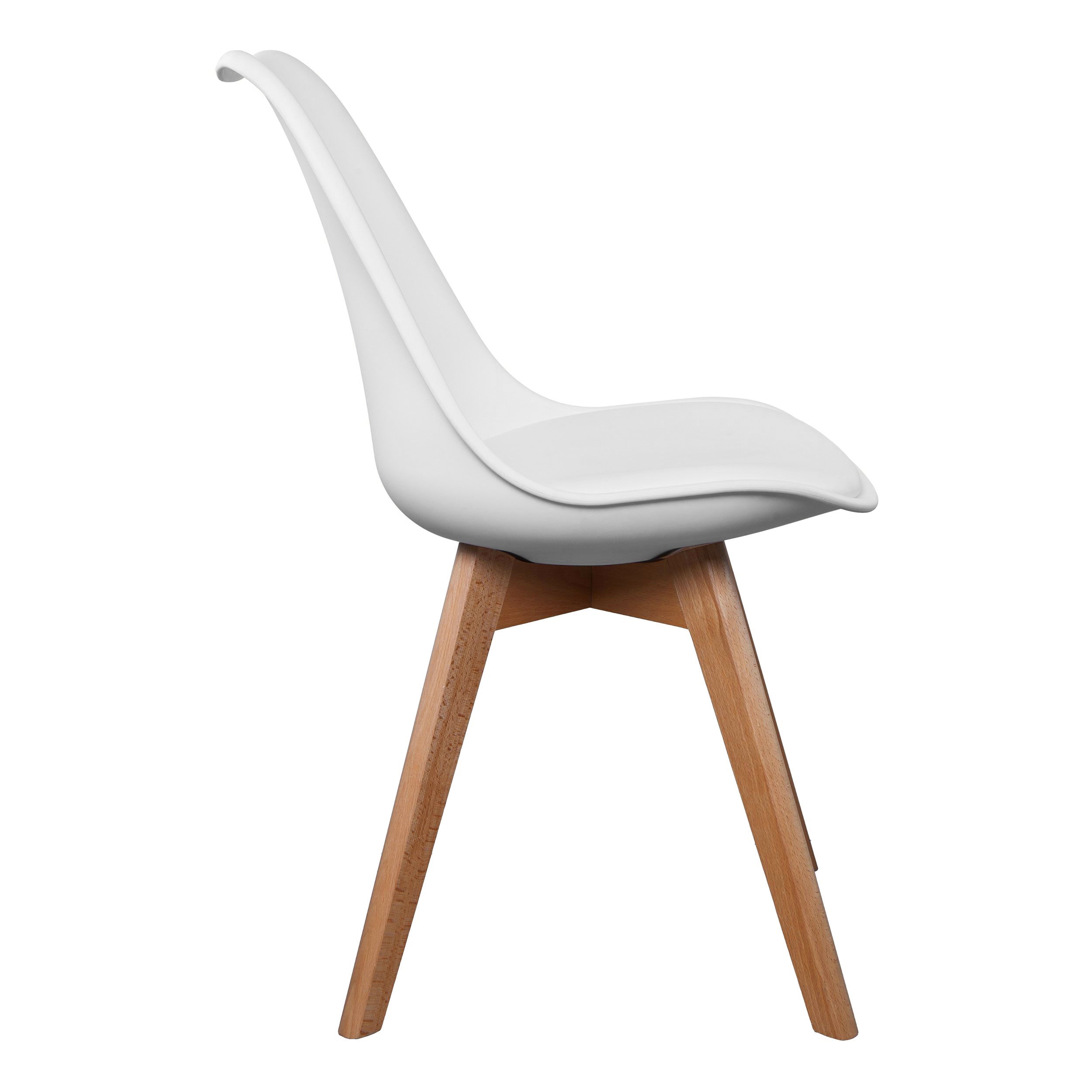 CHAISE SCANDINAVE COQUE PP REMBOURREE BLANC - LOT DE 4