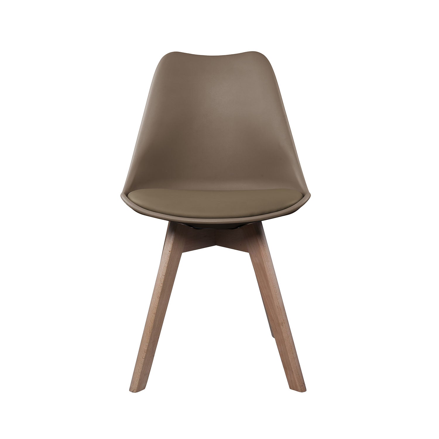 CHAISE SCANDINAVE COQUE PP REMBOURREE TAUPE - LOT DE 4