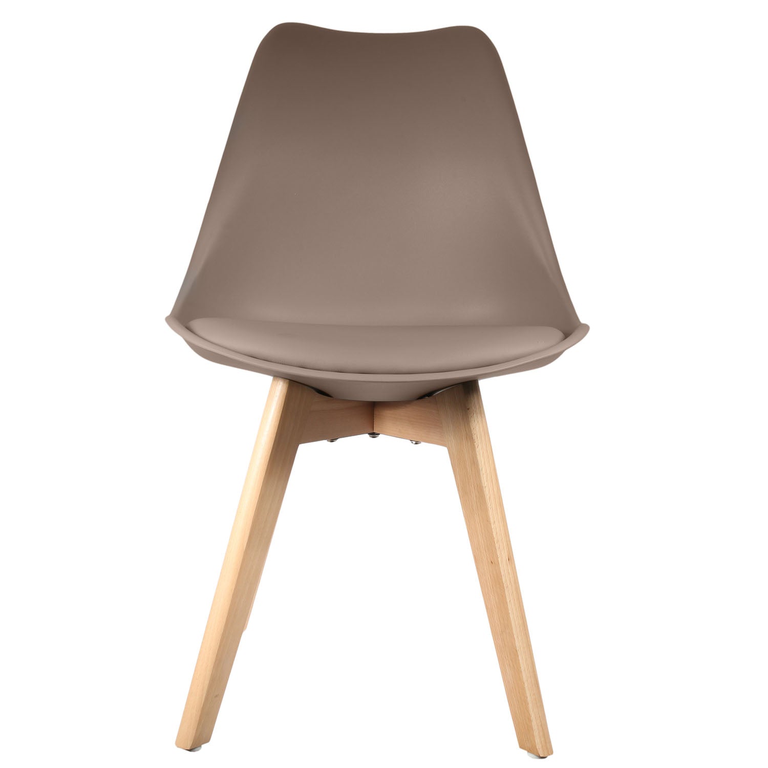 CHAISE SCANDINAVE COQUE PP REMBOURREE TAUPE - LOT DE 4