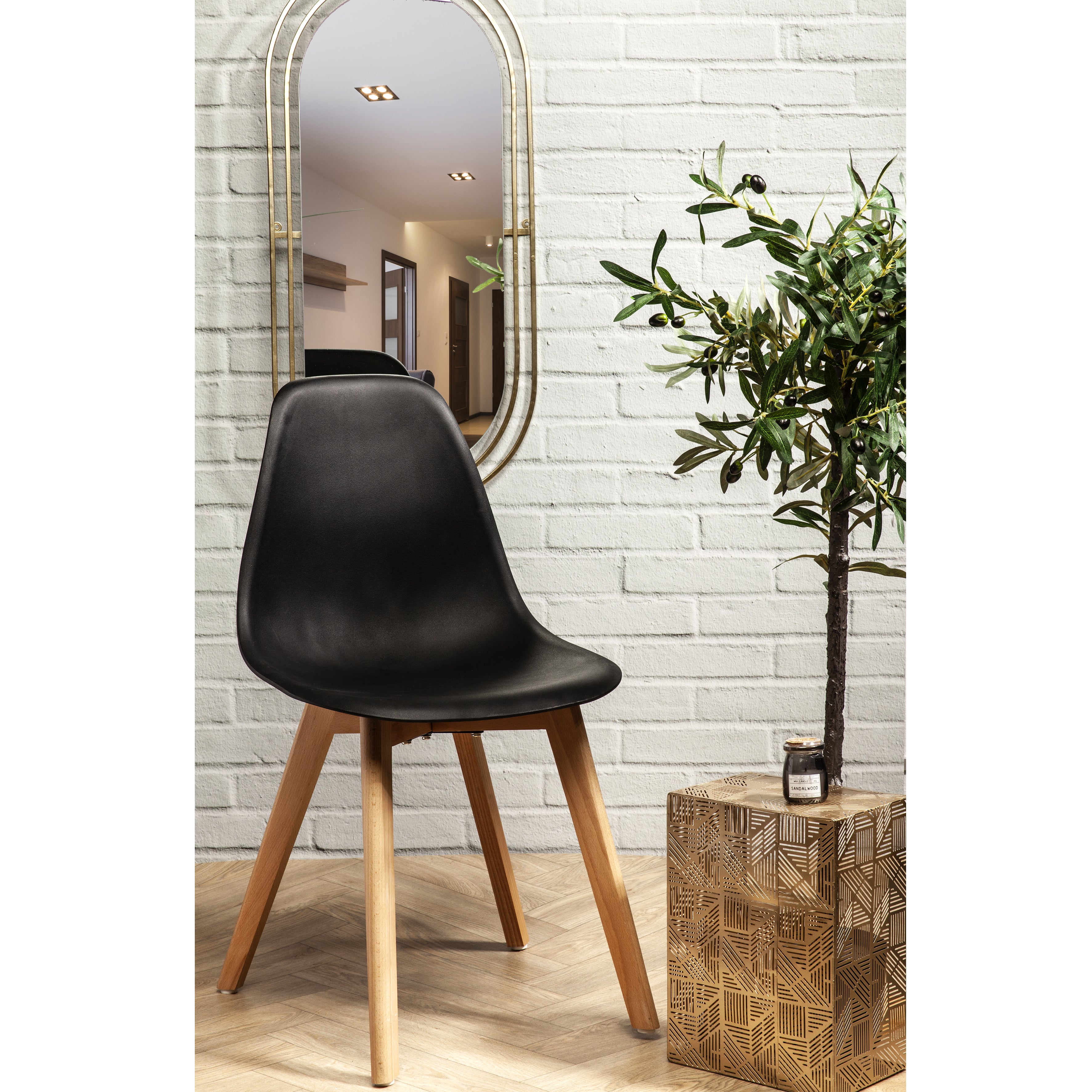 CHAISE SCANDINAVE COQUE PP NOIRE - LOT DE 2